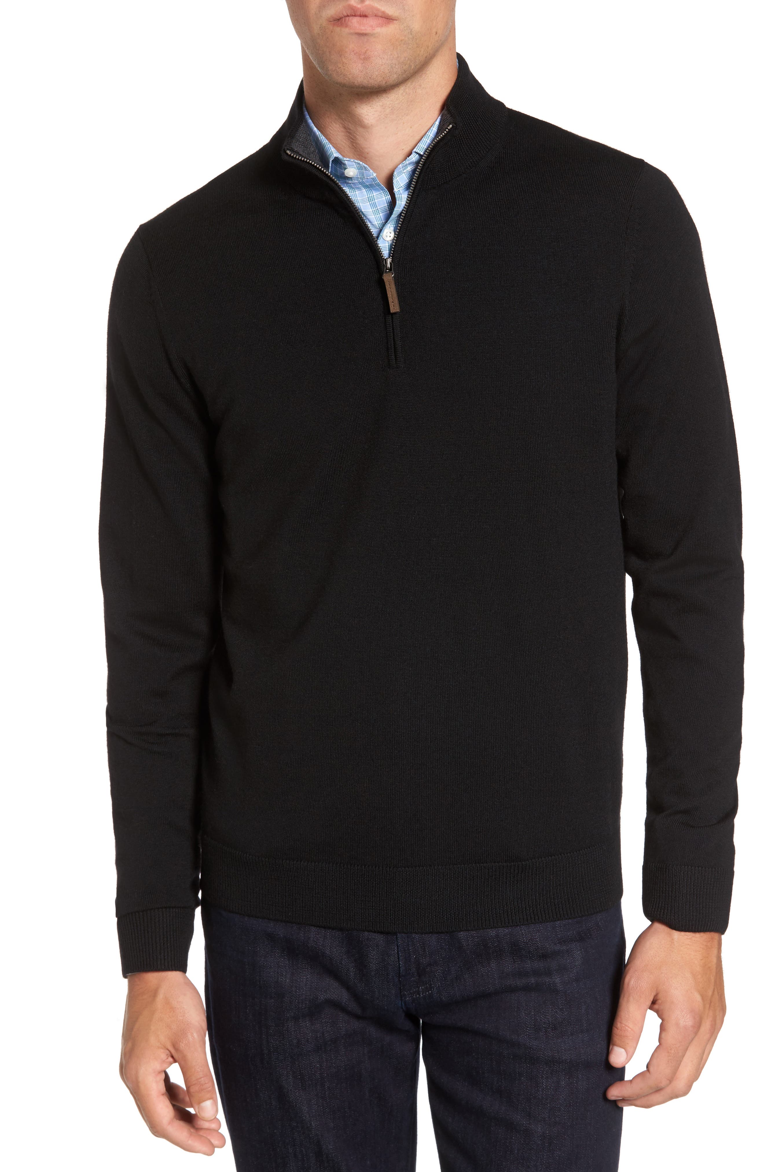 Nordstrom Shop Quarter Zip Merino Wool Pullover