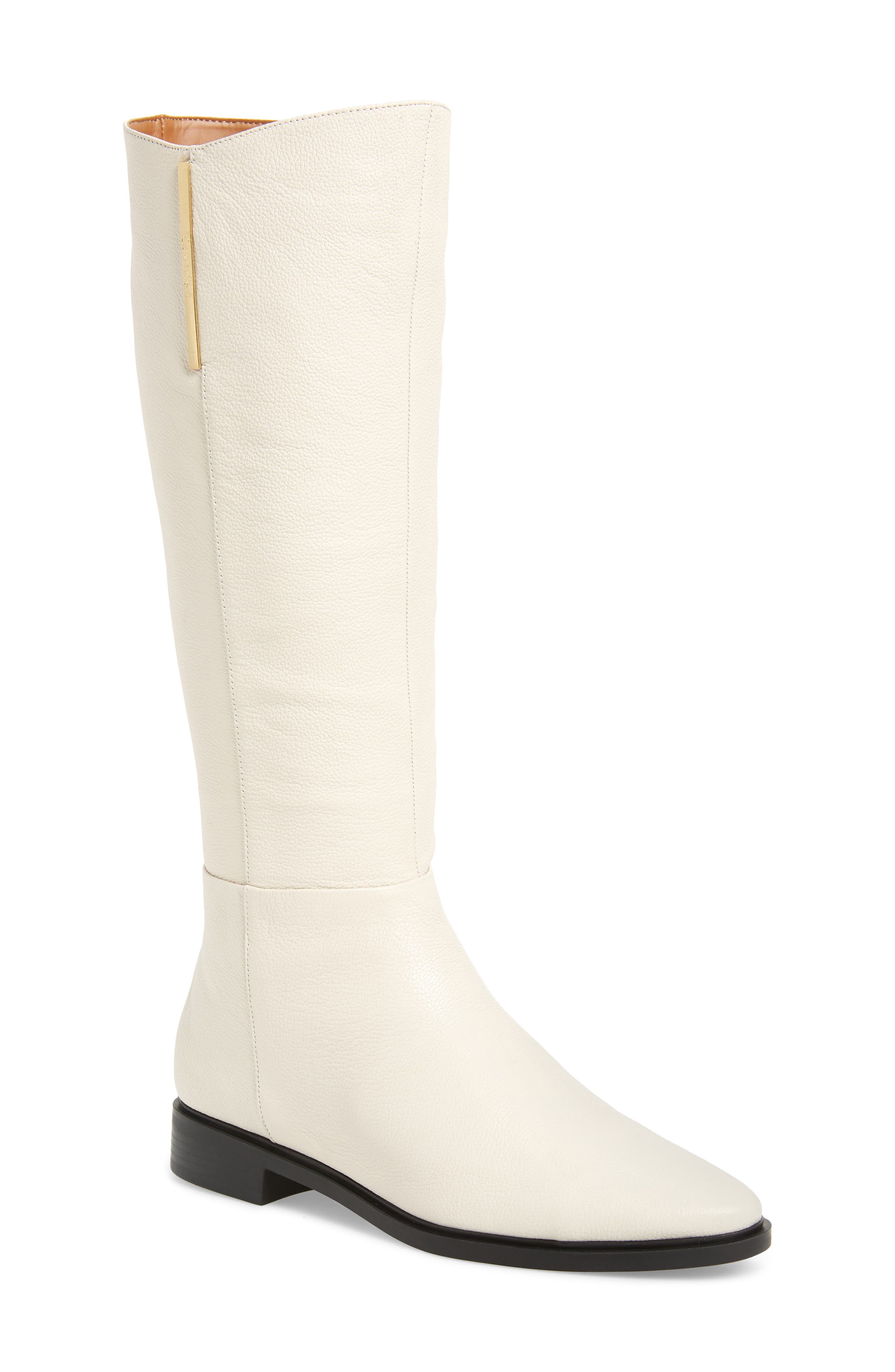 Calvin Klein Francine Knee High Riding Boot, Ivory