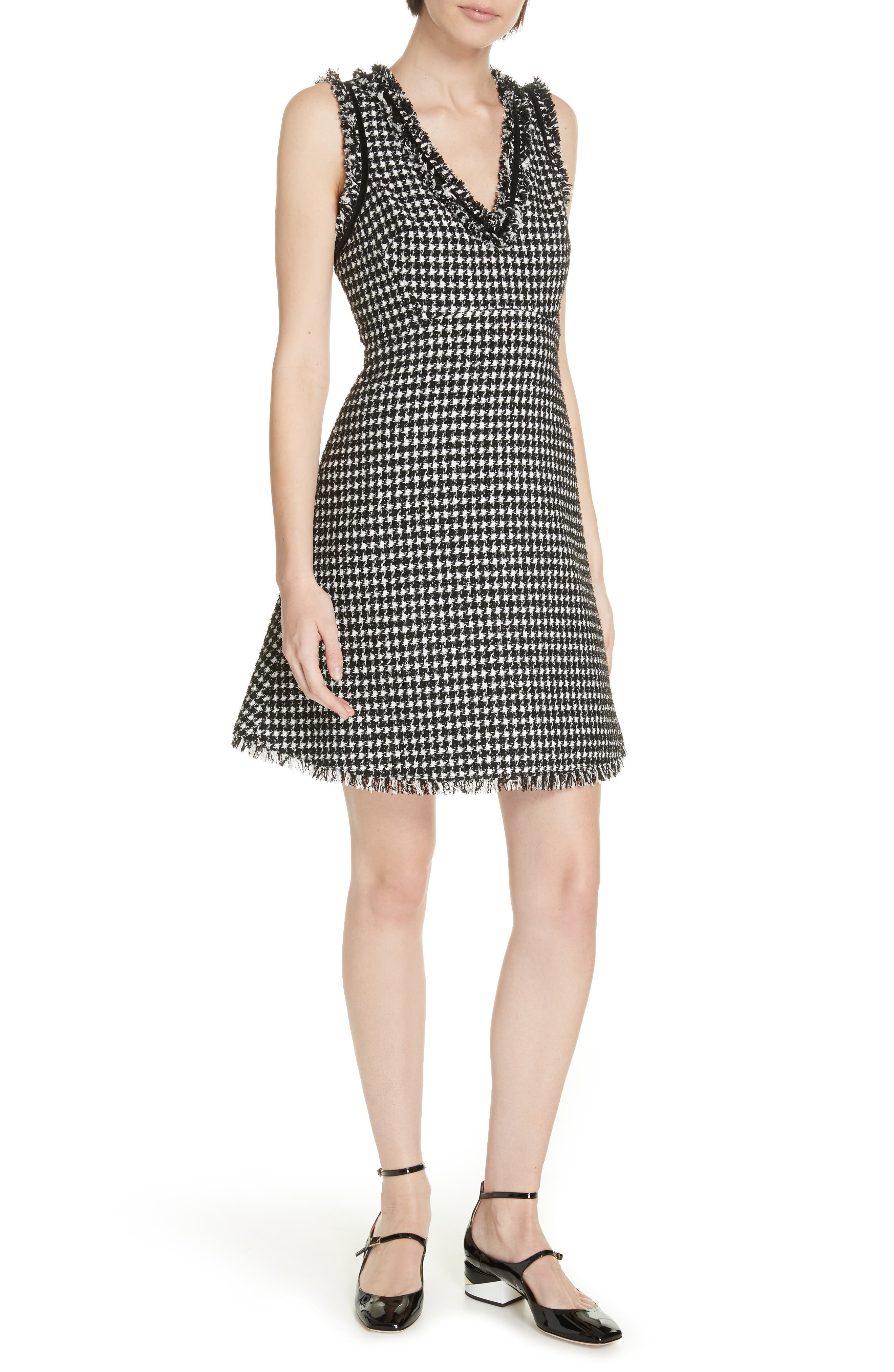 Kate Spade New York Houndstooth Tweed Dress, Black