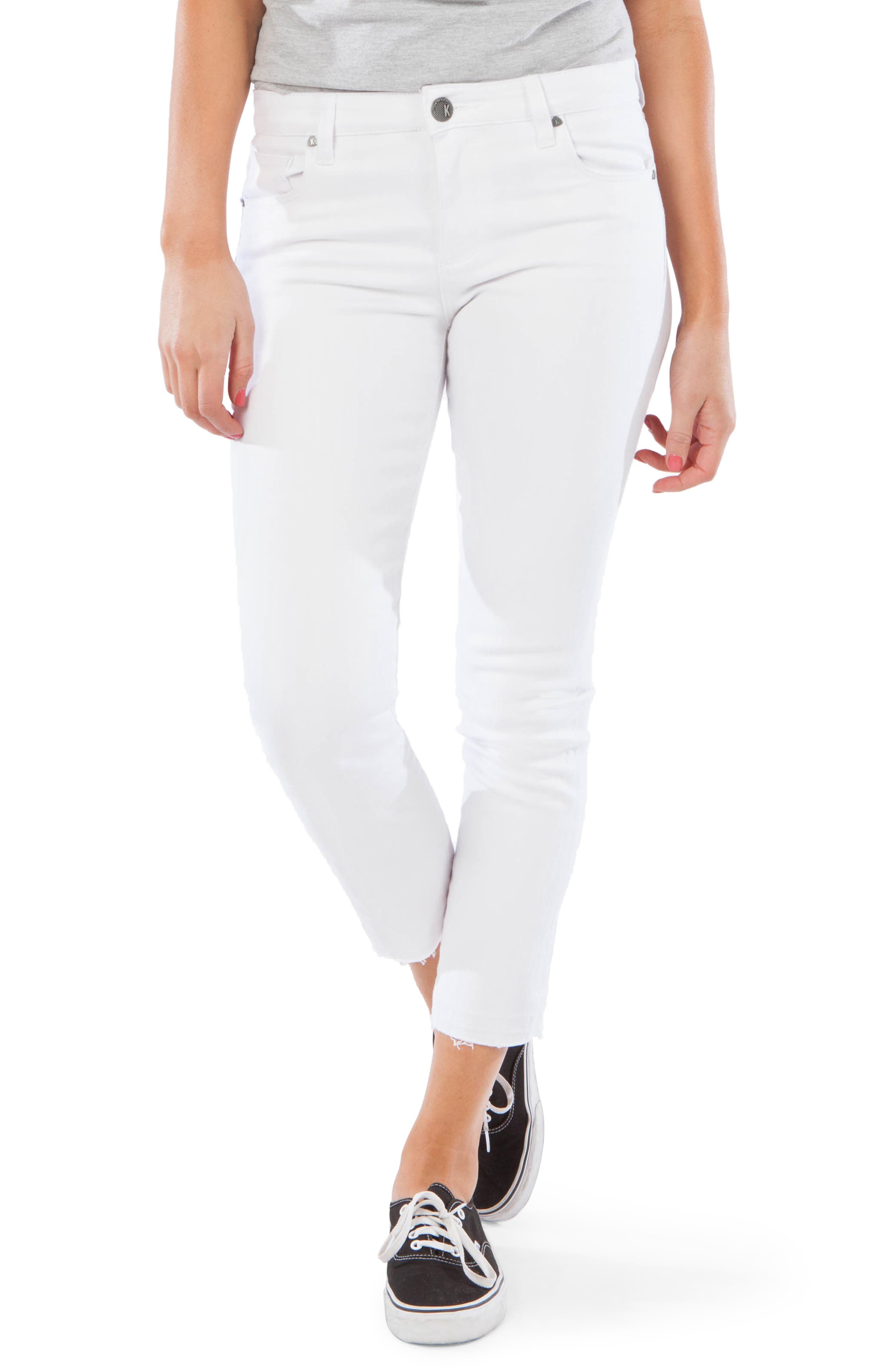 Kut From The Kloth Reese Release Hem Straight Leg Jeans, White