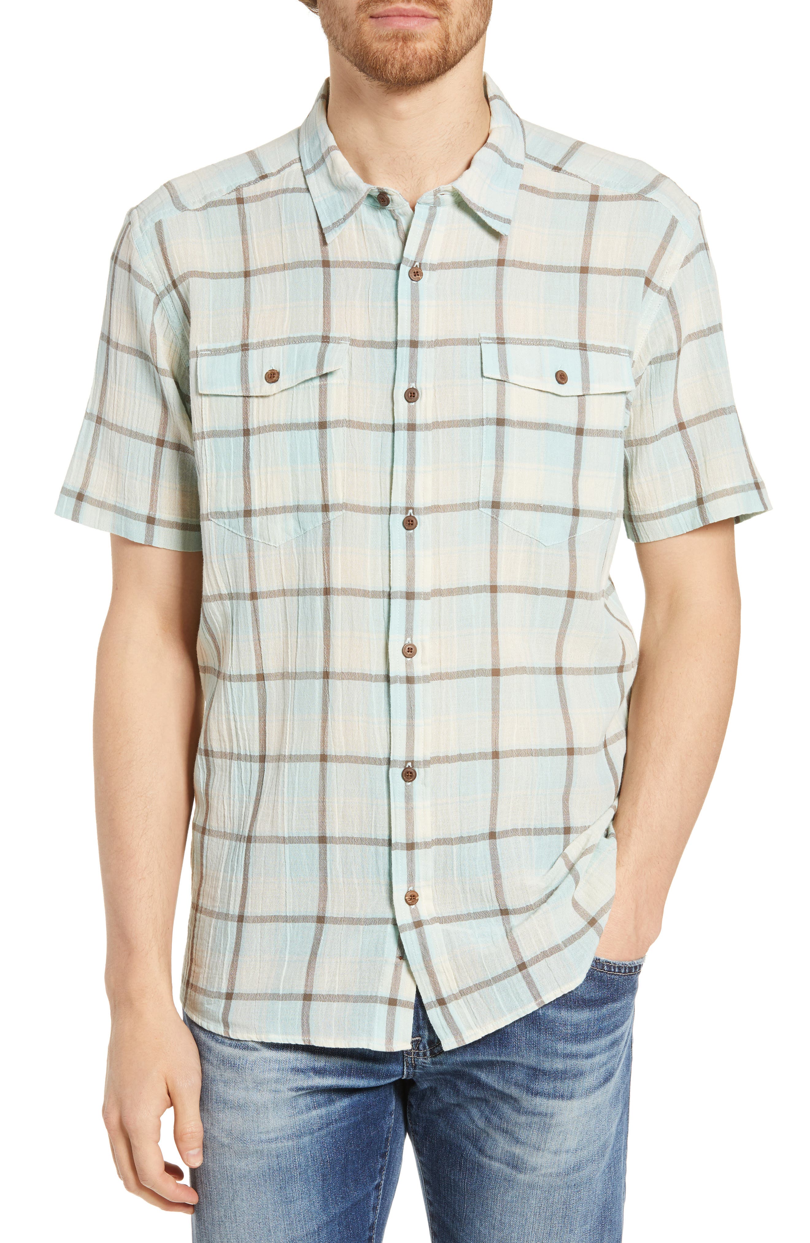 Patagonia Steersman Regular Fit Plaid Shirt, Blue