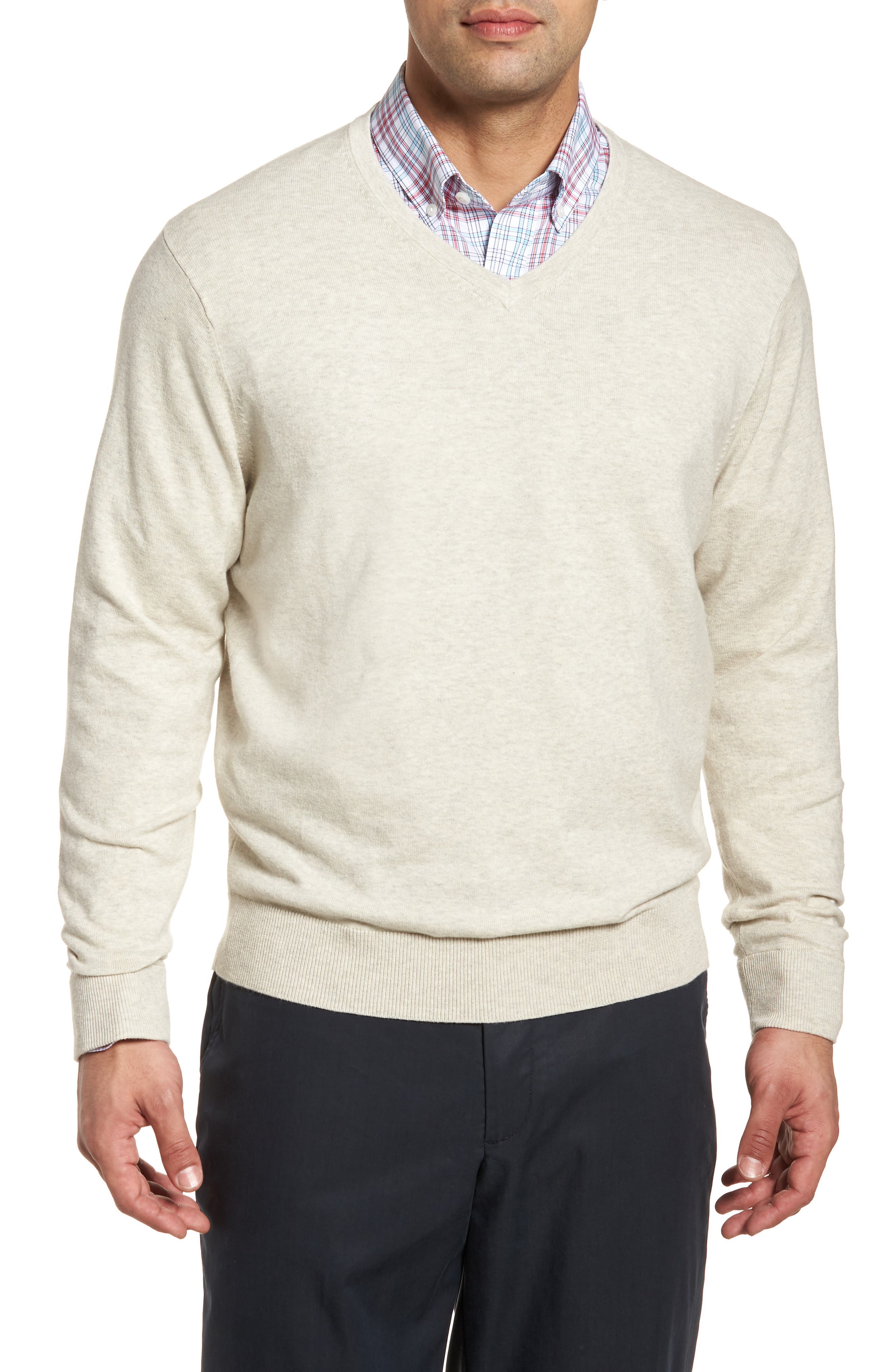 Cutter & Buck Lakemont Classic Fit V-Neck Sweater, Grey