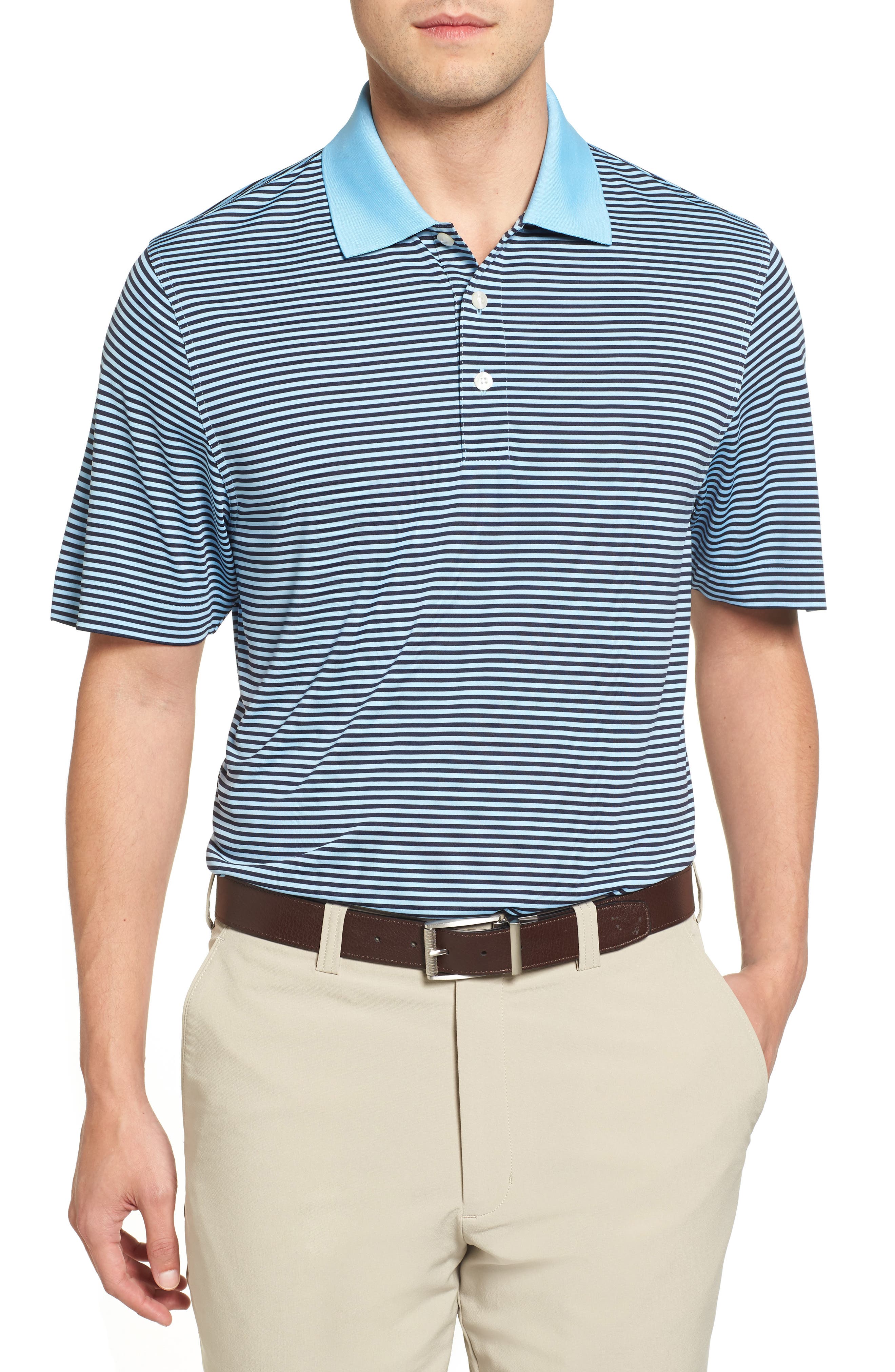 Cutter & Buck Trevor Stripe Drytec Polo, Blue