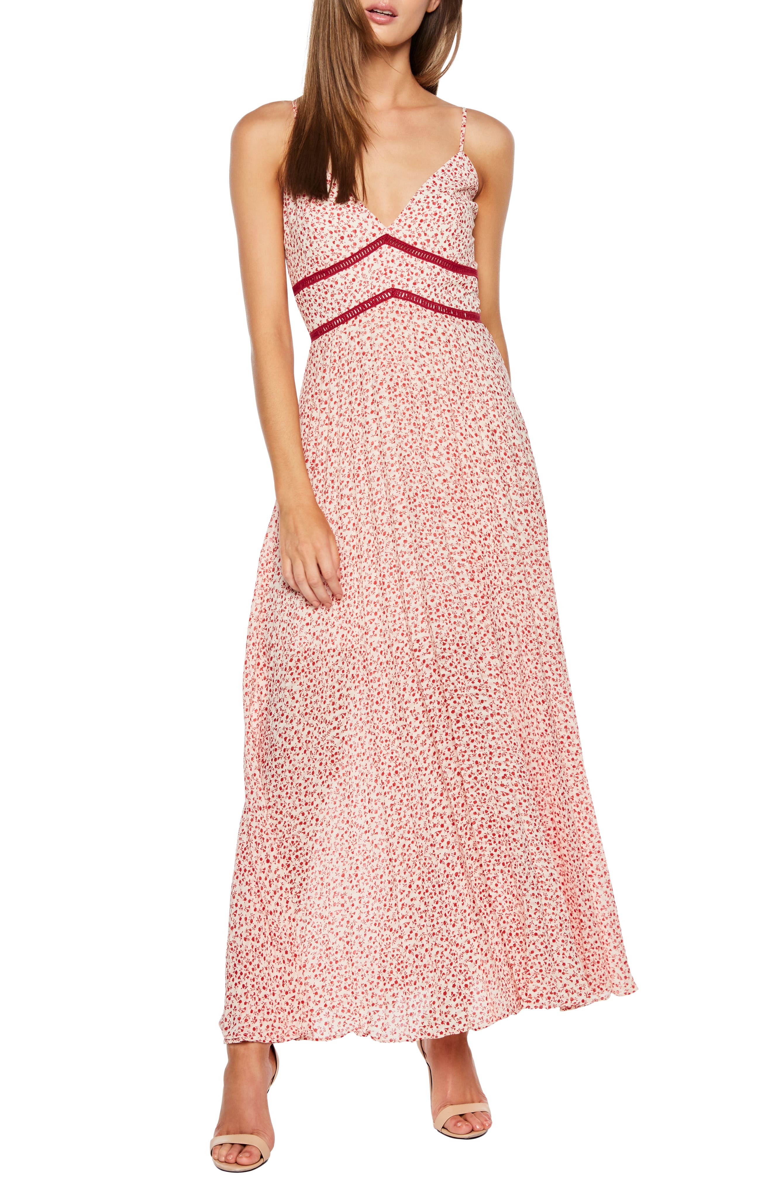Bardot Brooke Floral Maxi Dress, Red
