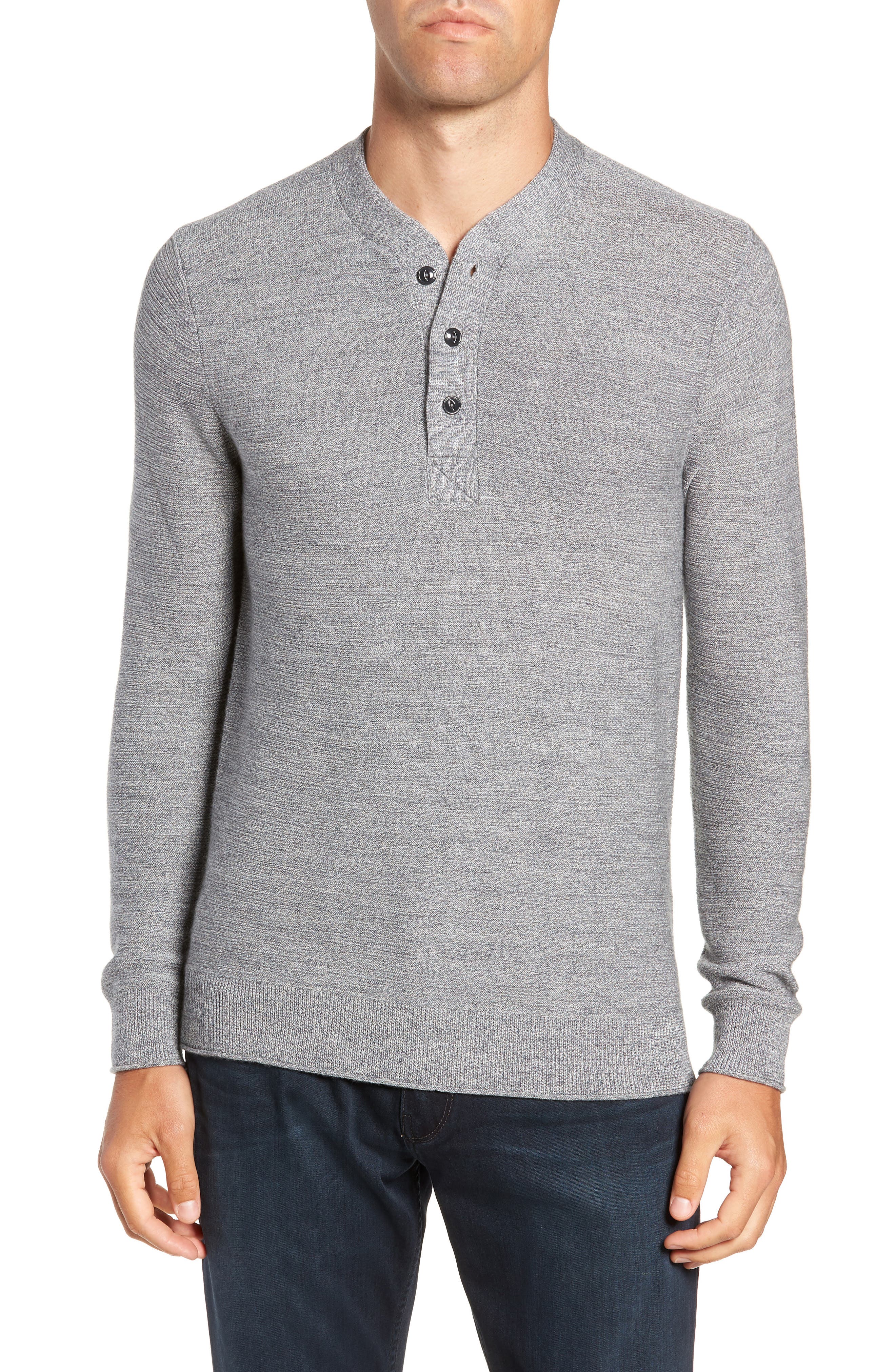 Bonobos Merino Wool Knit Henley, Grey