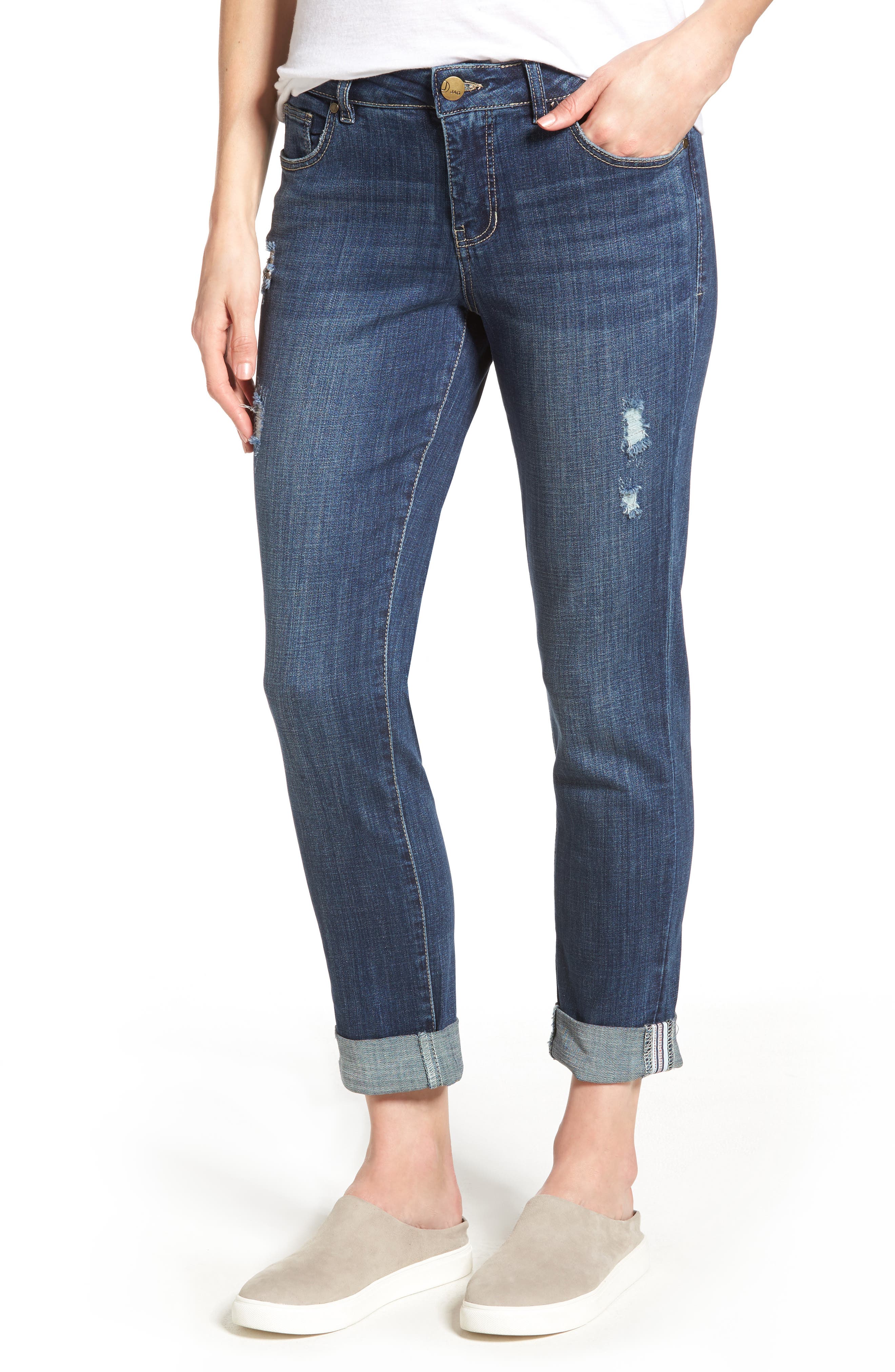 Jag Jeans Carter Cuffed Stretch Girlfriend Jeans Nordstrom