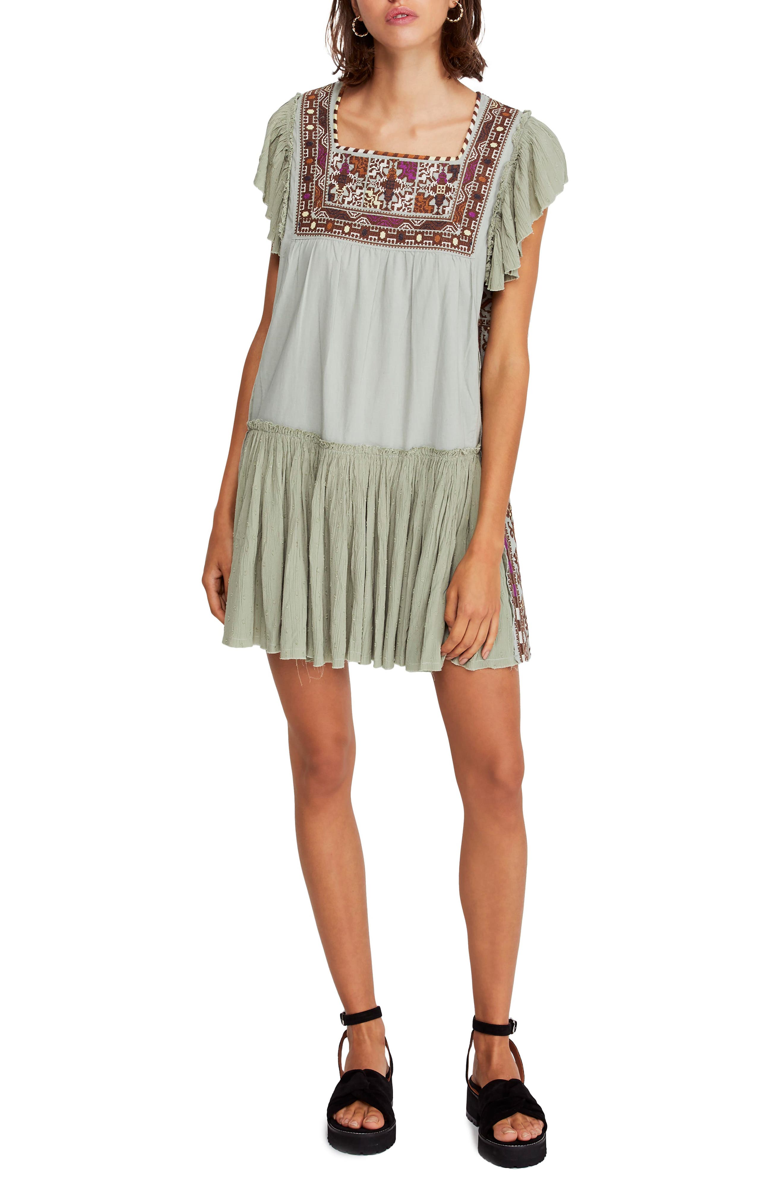 Free People Day Glow Minidress, Green