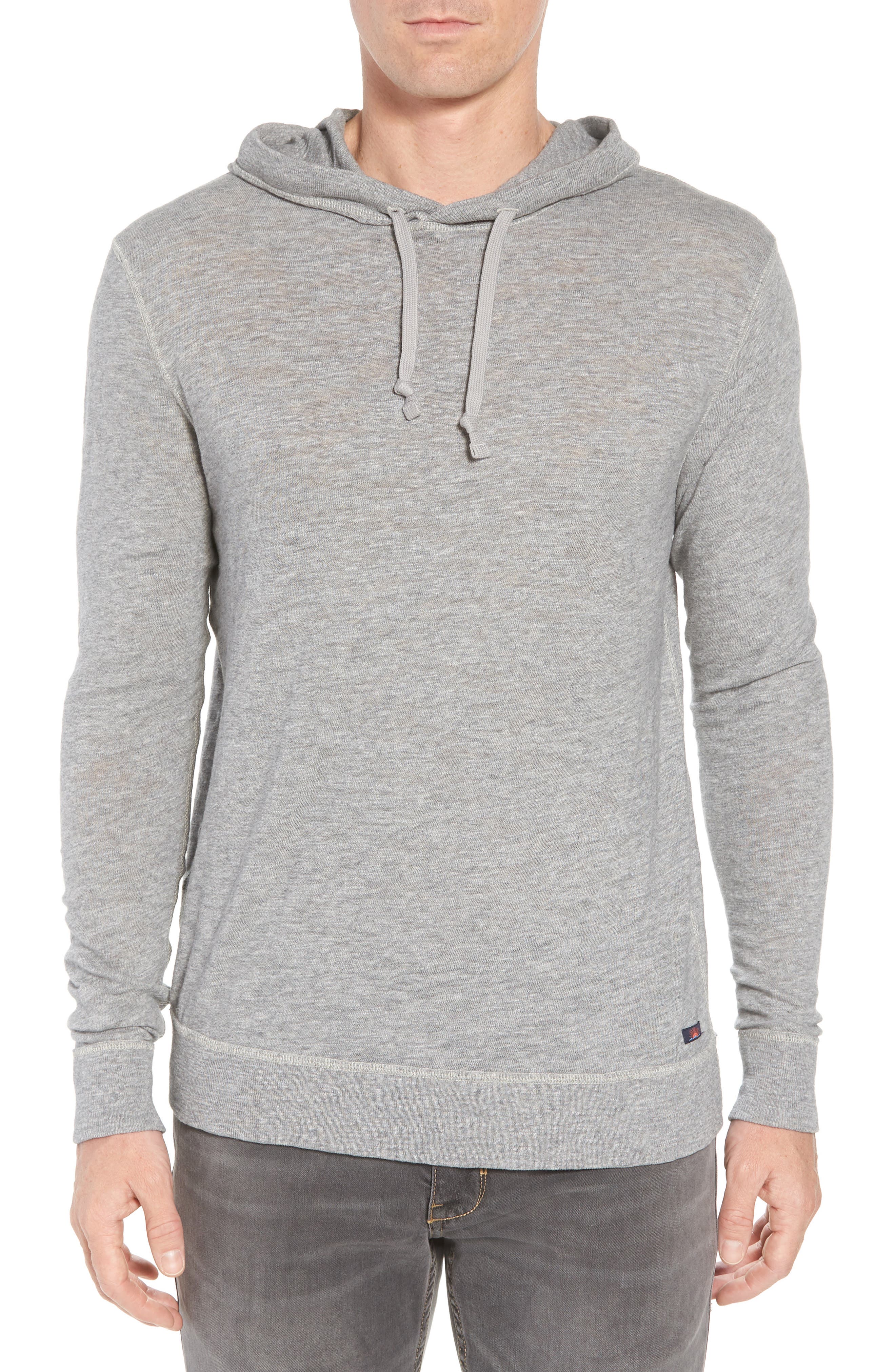 Faherty Slub Cotton Hoodie, Grey