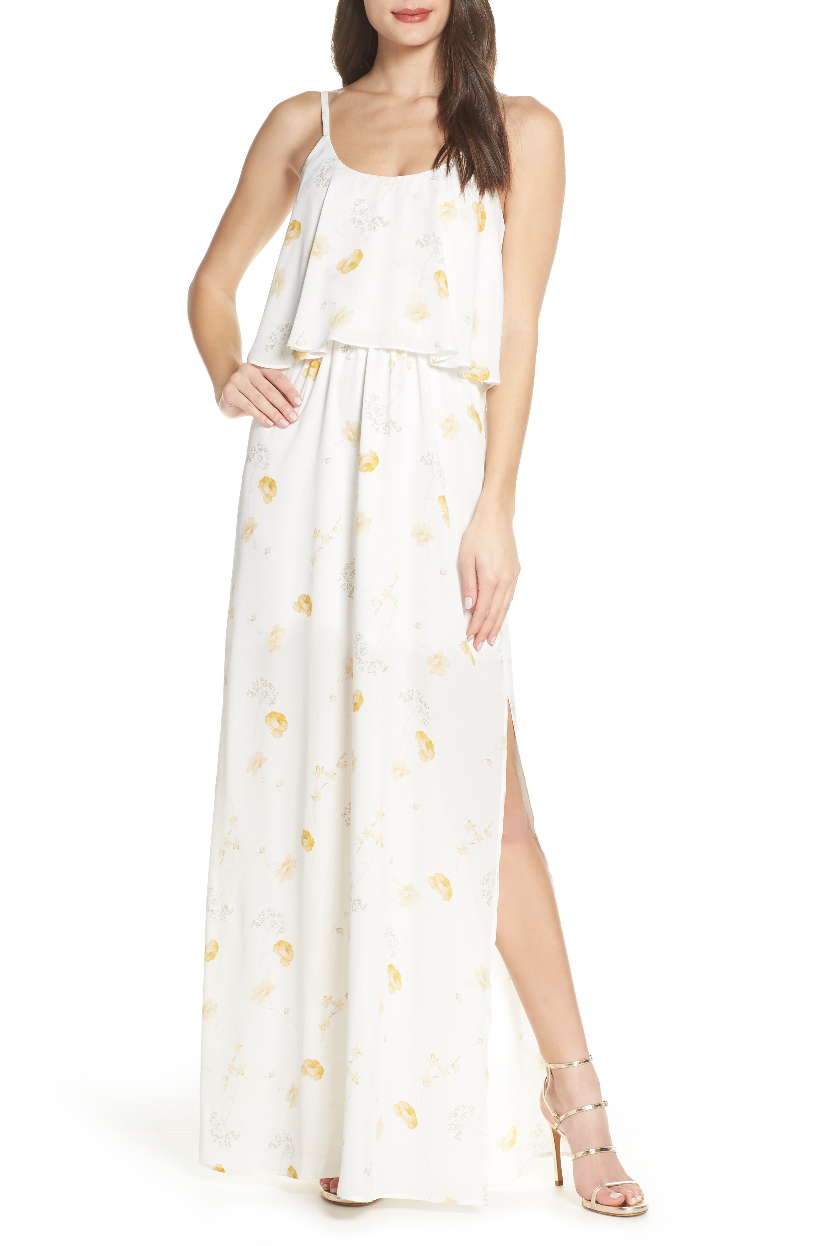 Wayf The Carolina Popover Gown, Yellow