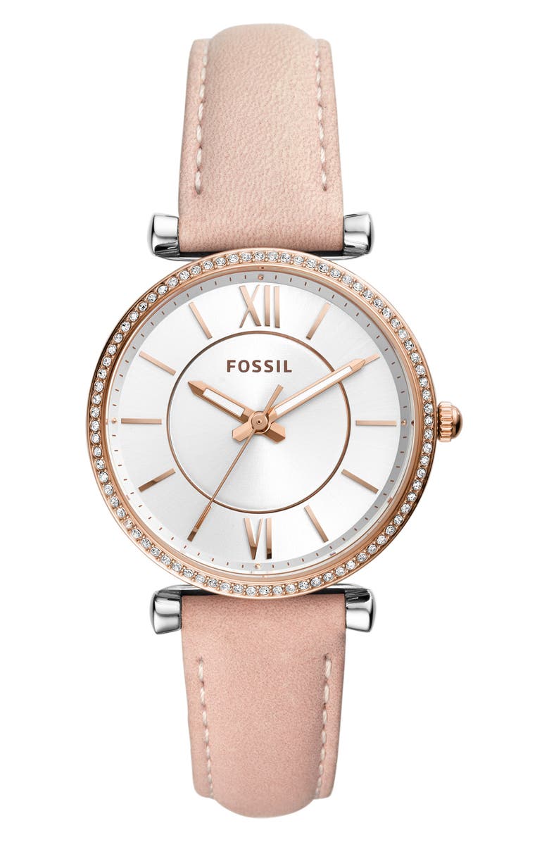 Fossil CARLIE LEATHER STRAP WATCH, 35MM