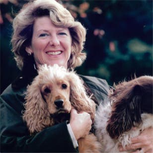 Dame Margaret Barbour with dogs.