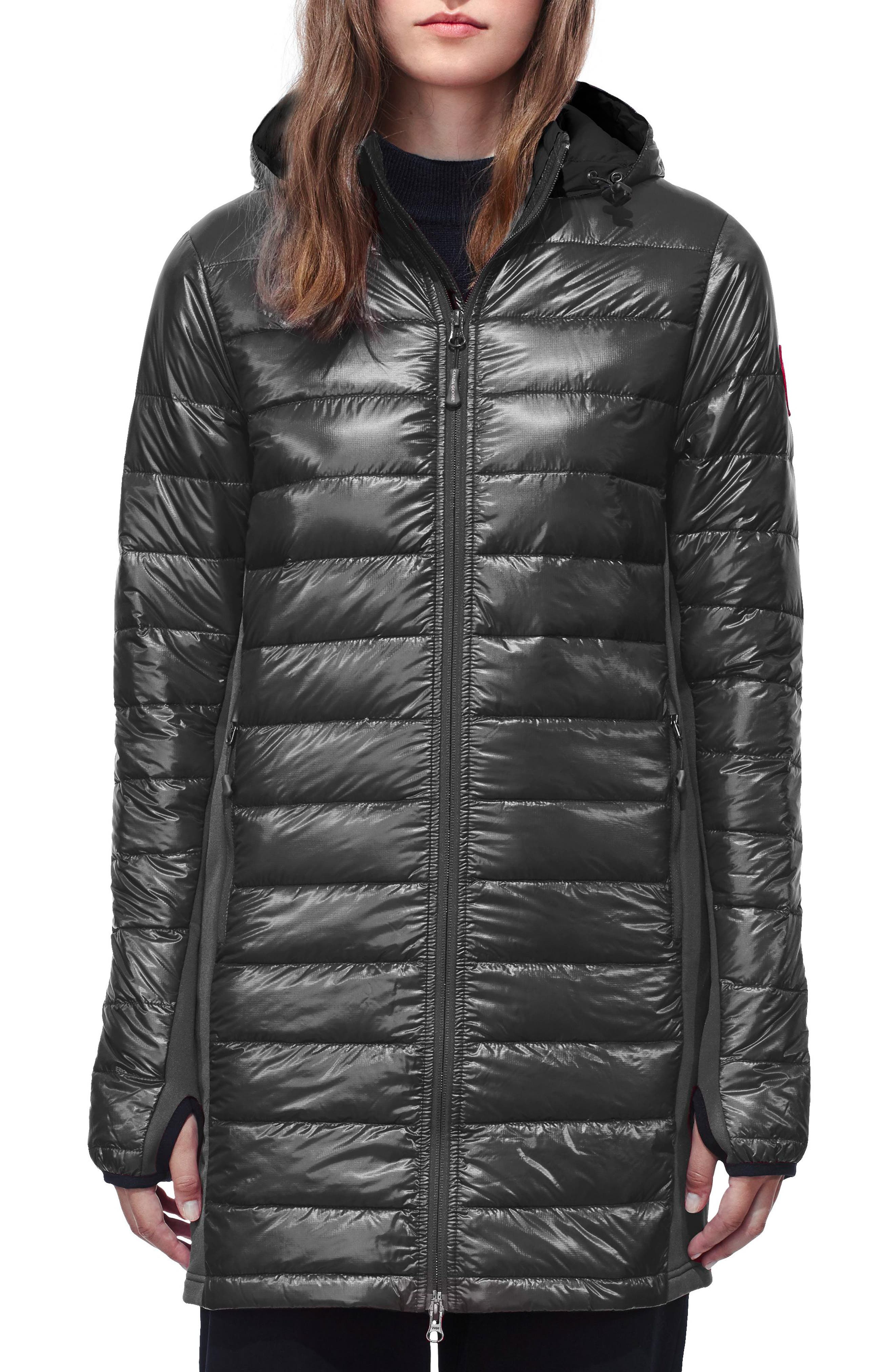 Canada Goose Hybridge Lite Slim Fit Hooded Packable Goose Down Coat, (2-4) - Grey