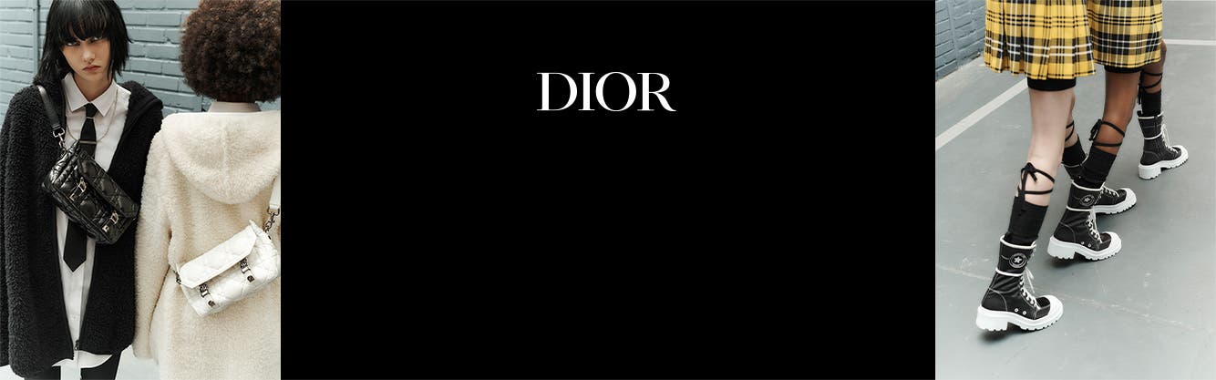 Women wearing Dior clothing, shoes and accessories.