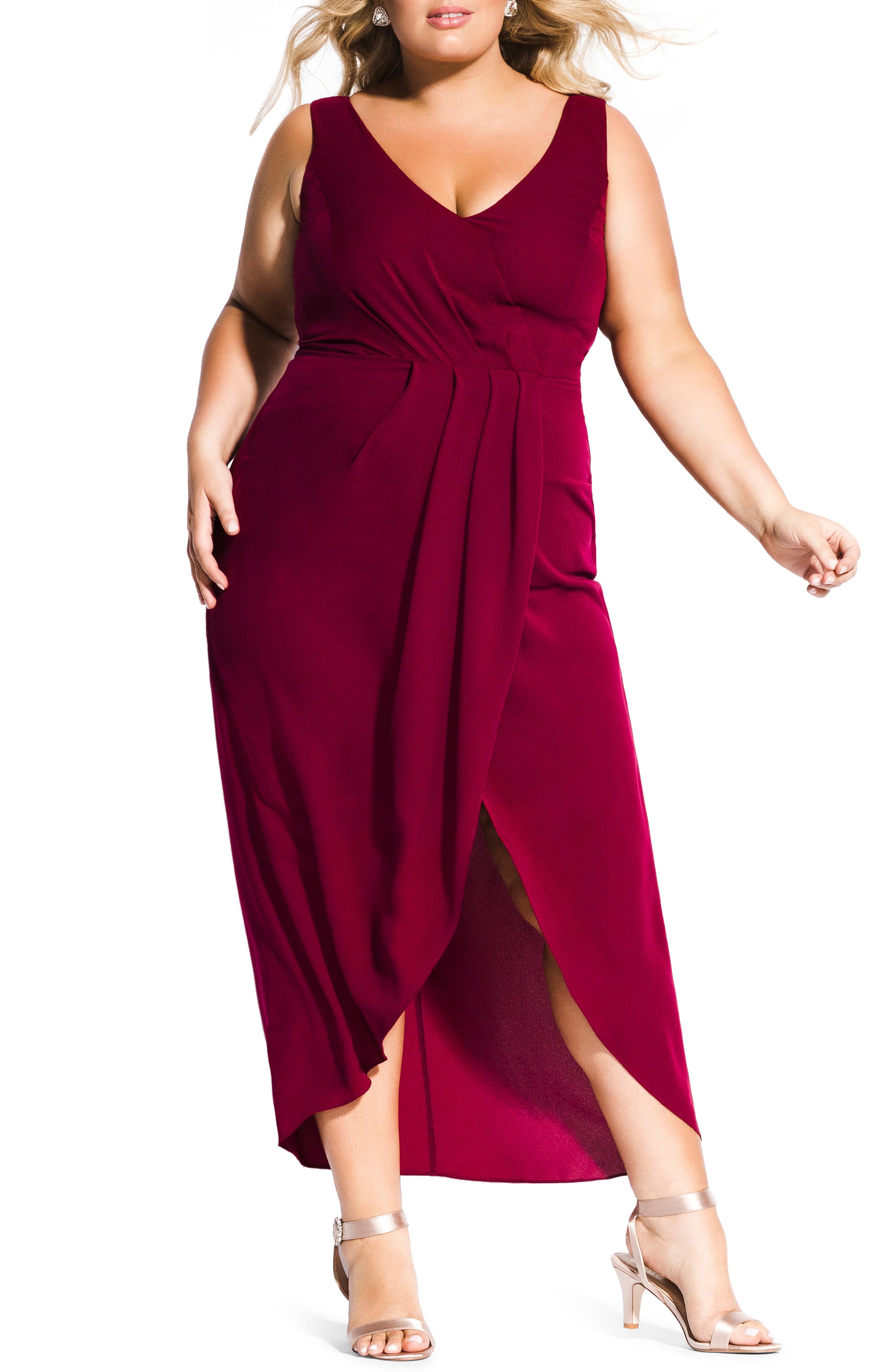 Plus Size City Chic Cherish Maxi Dress, Red