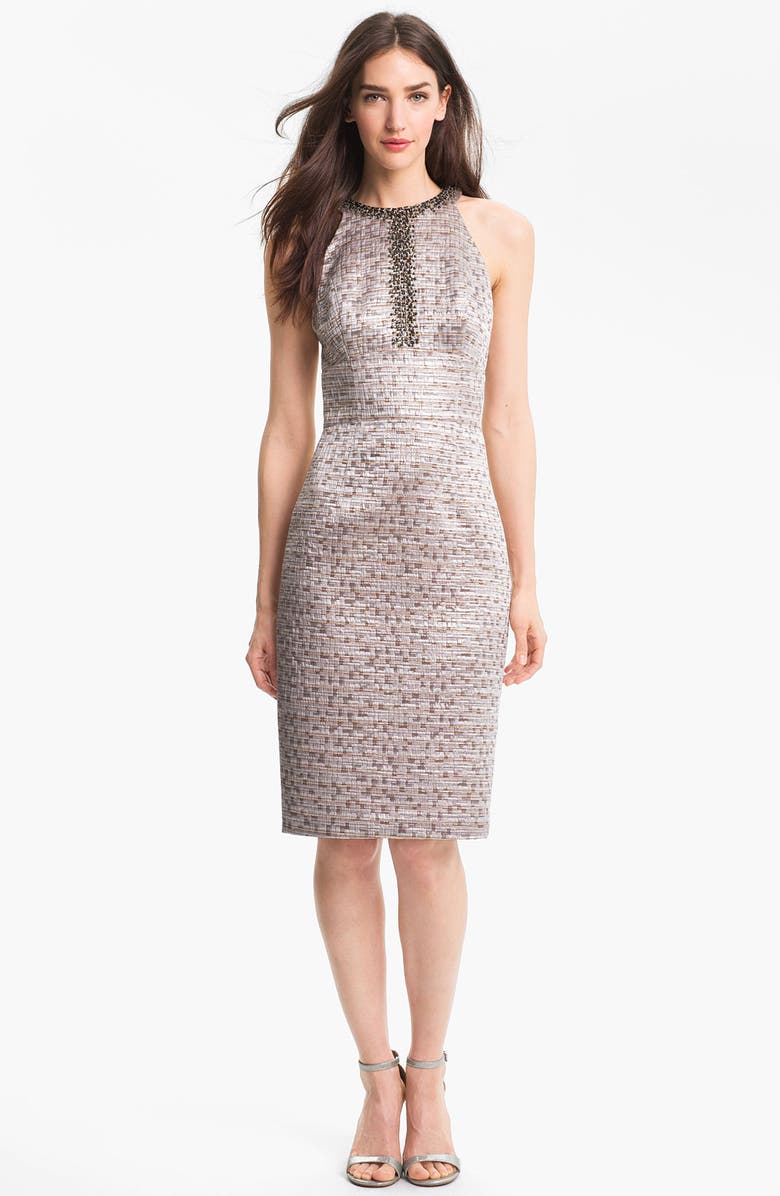 Maggy London Embellished Brocade Sheath Dress | Nordstrom