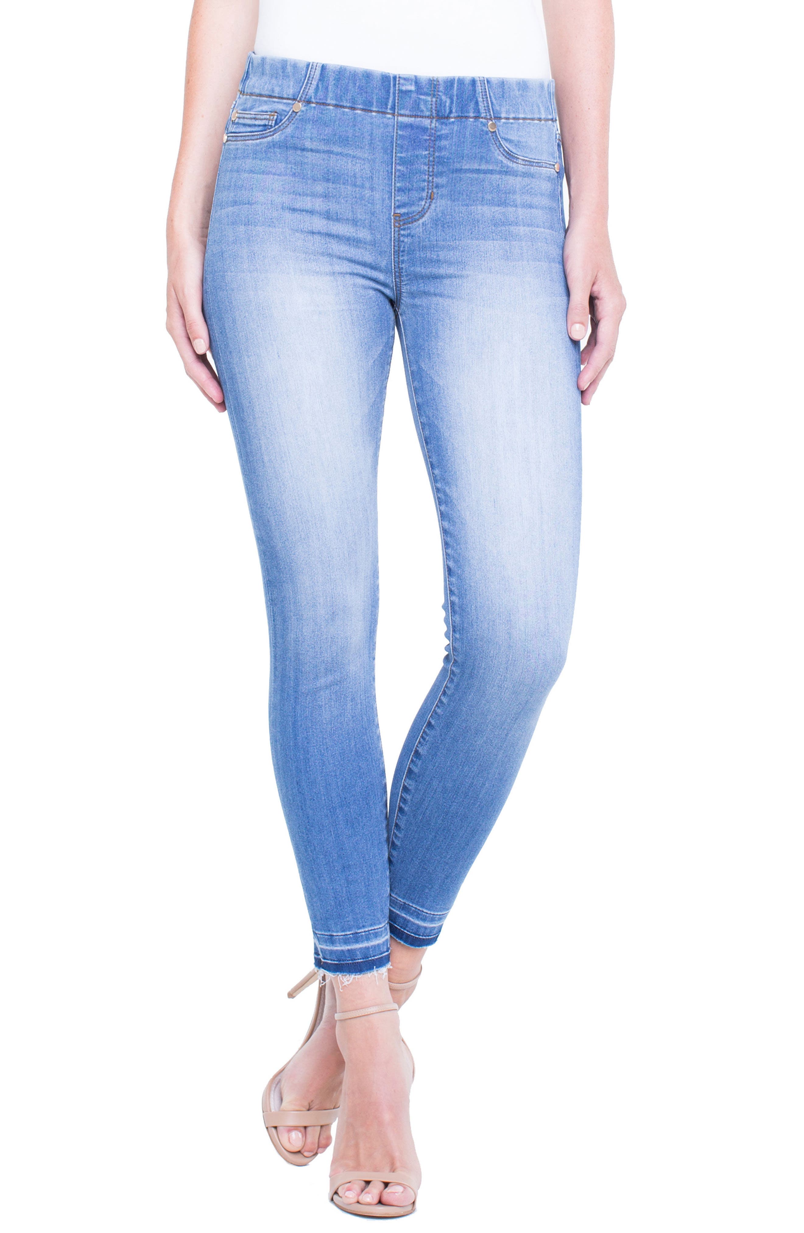 Liverpool Chloe Release Hem Denim Leggings, Blue