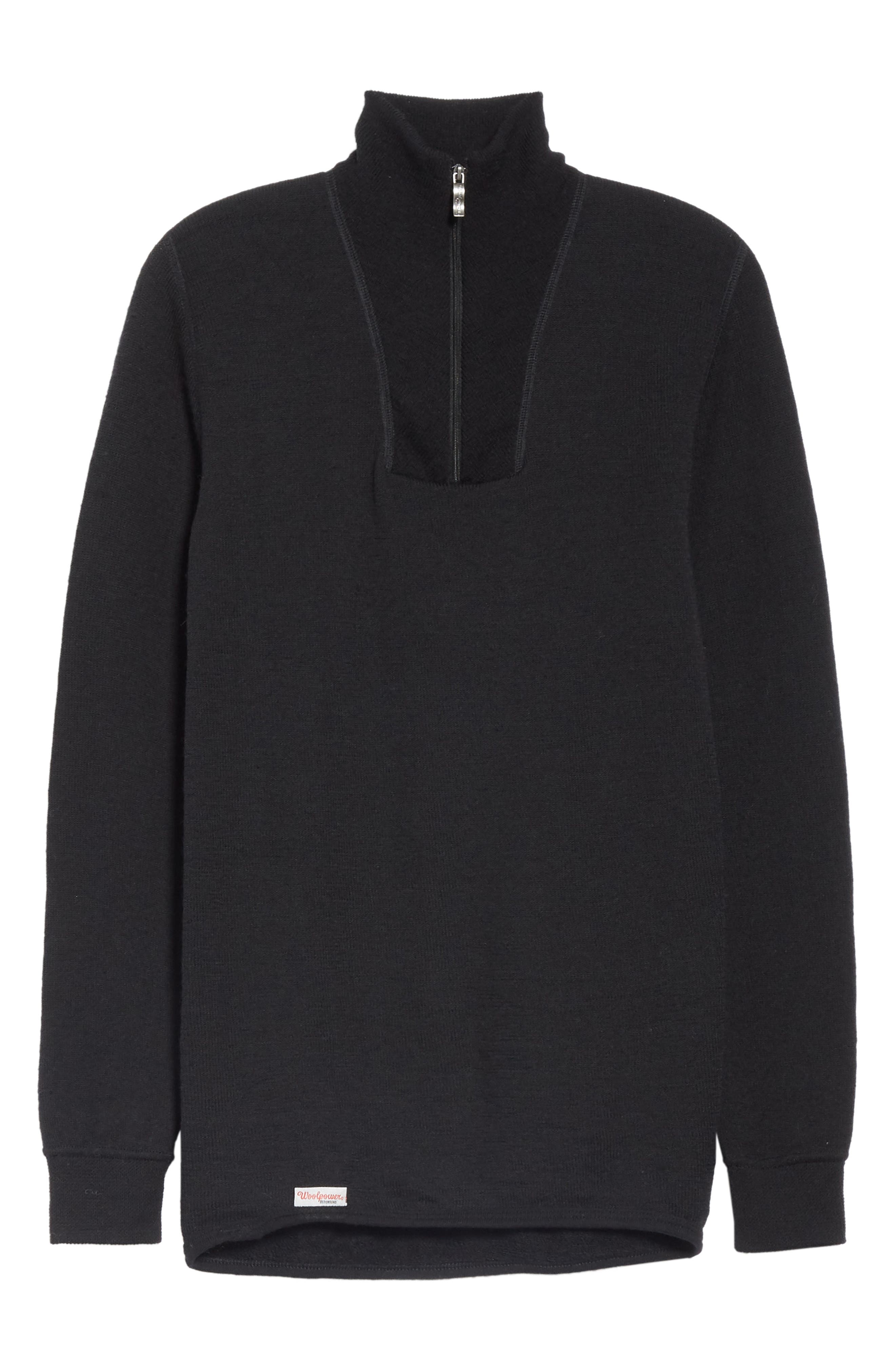 Woolpower Zip Turtleneck 200 Quarter Zip Pullover, Black
