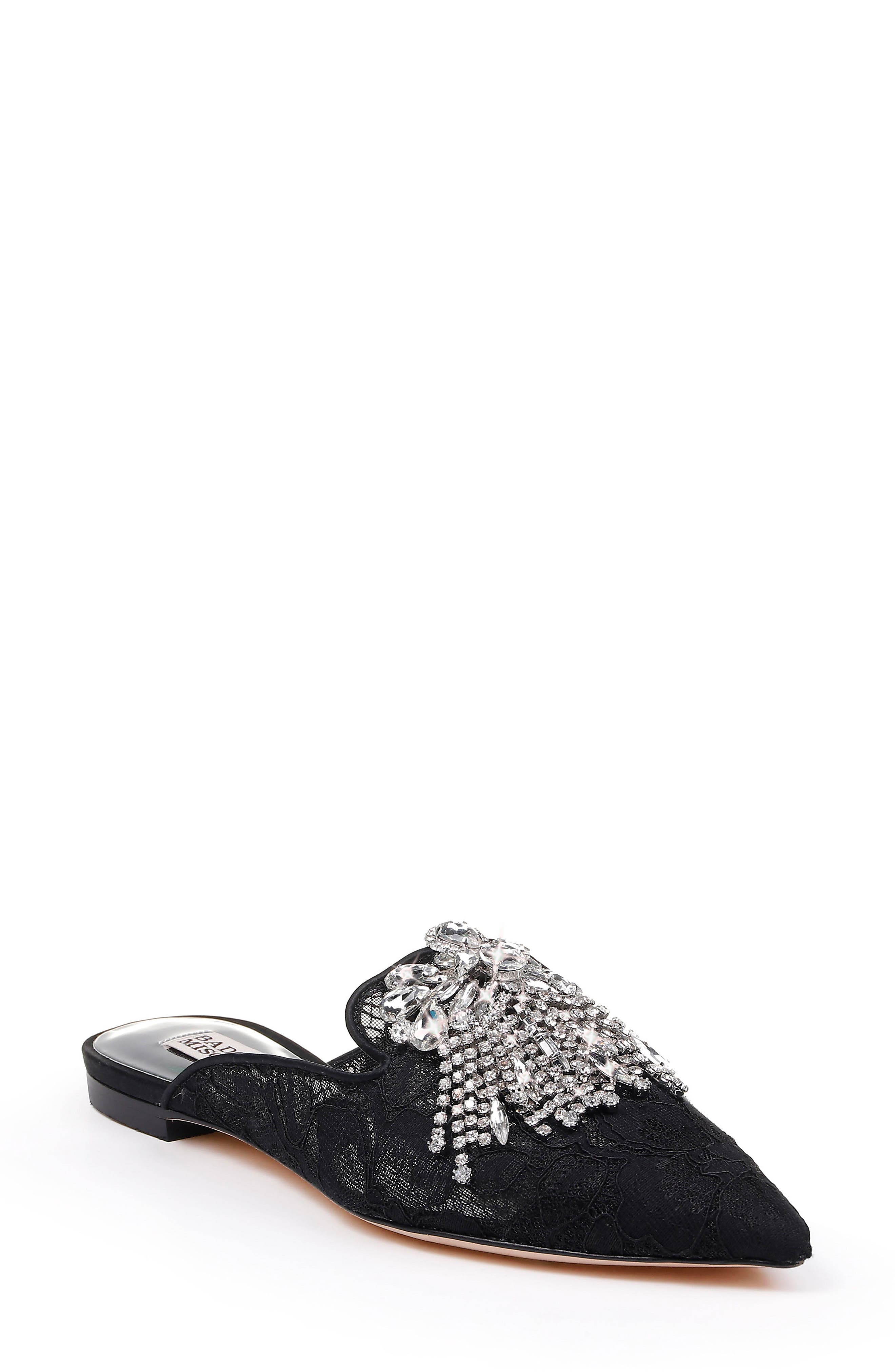 Badgley Mischka Farley Embellished Mule- Black