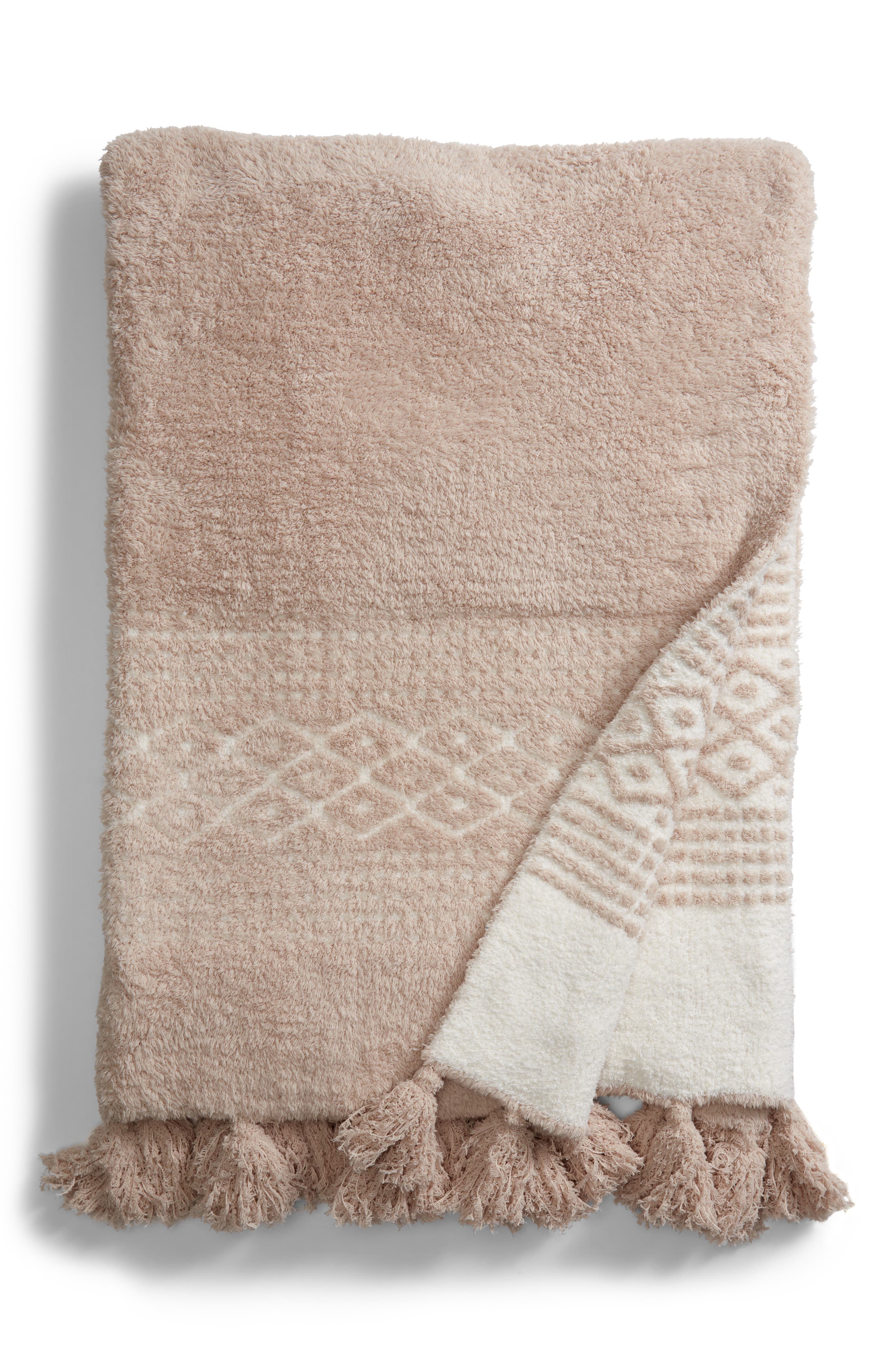 CozyChic<sup>Â®</sup> Luxe Casa Throw Blanket,
                        Main,
                        color, BLUSH/ CREAM