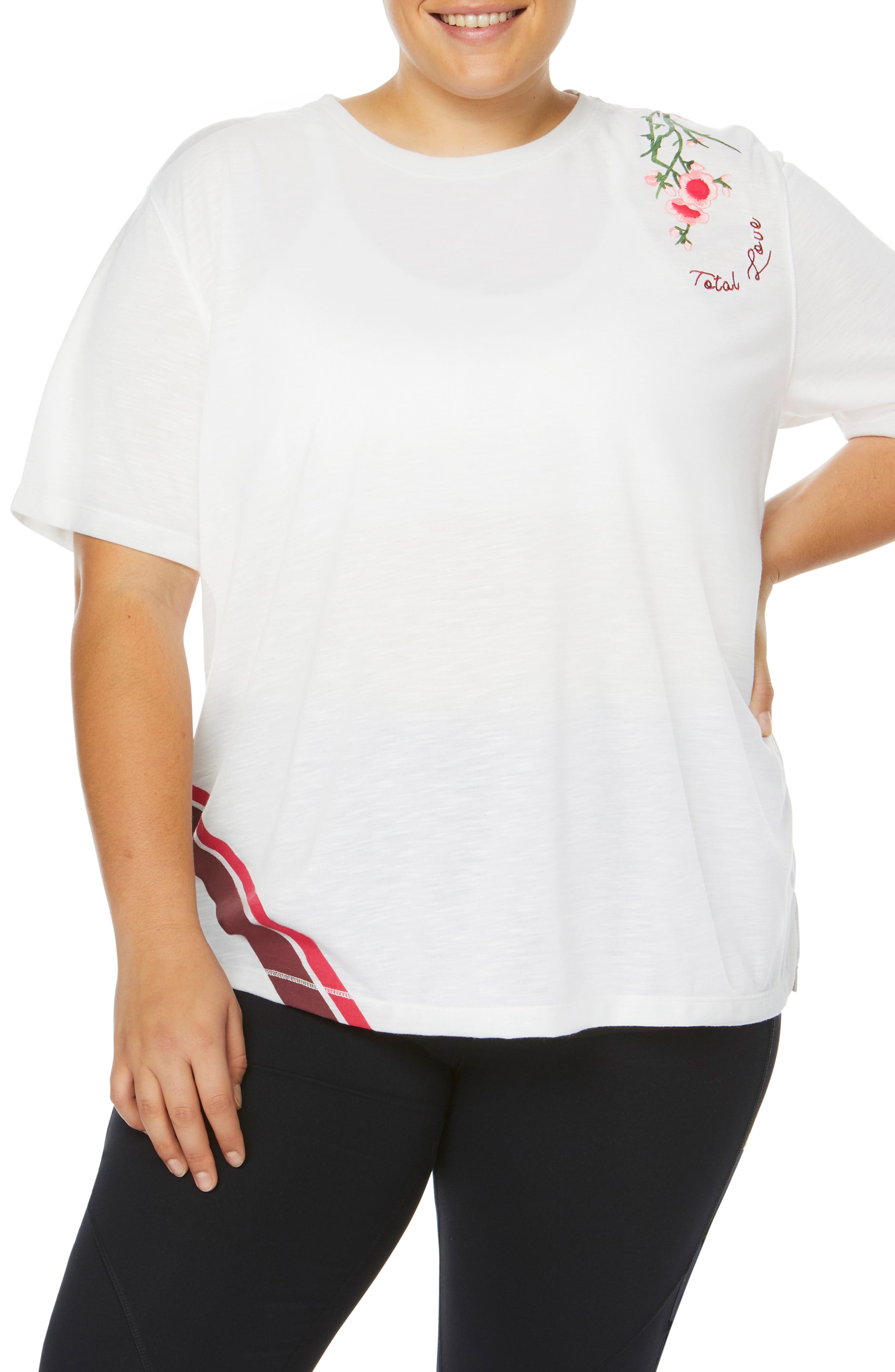 Plus Size Shape Activewear Captivate Tee, White