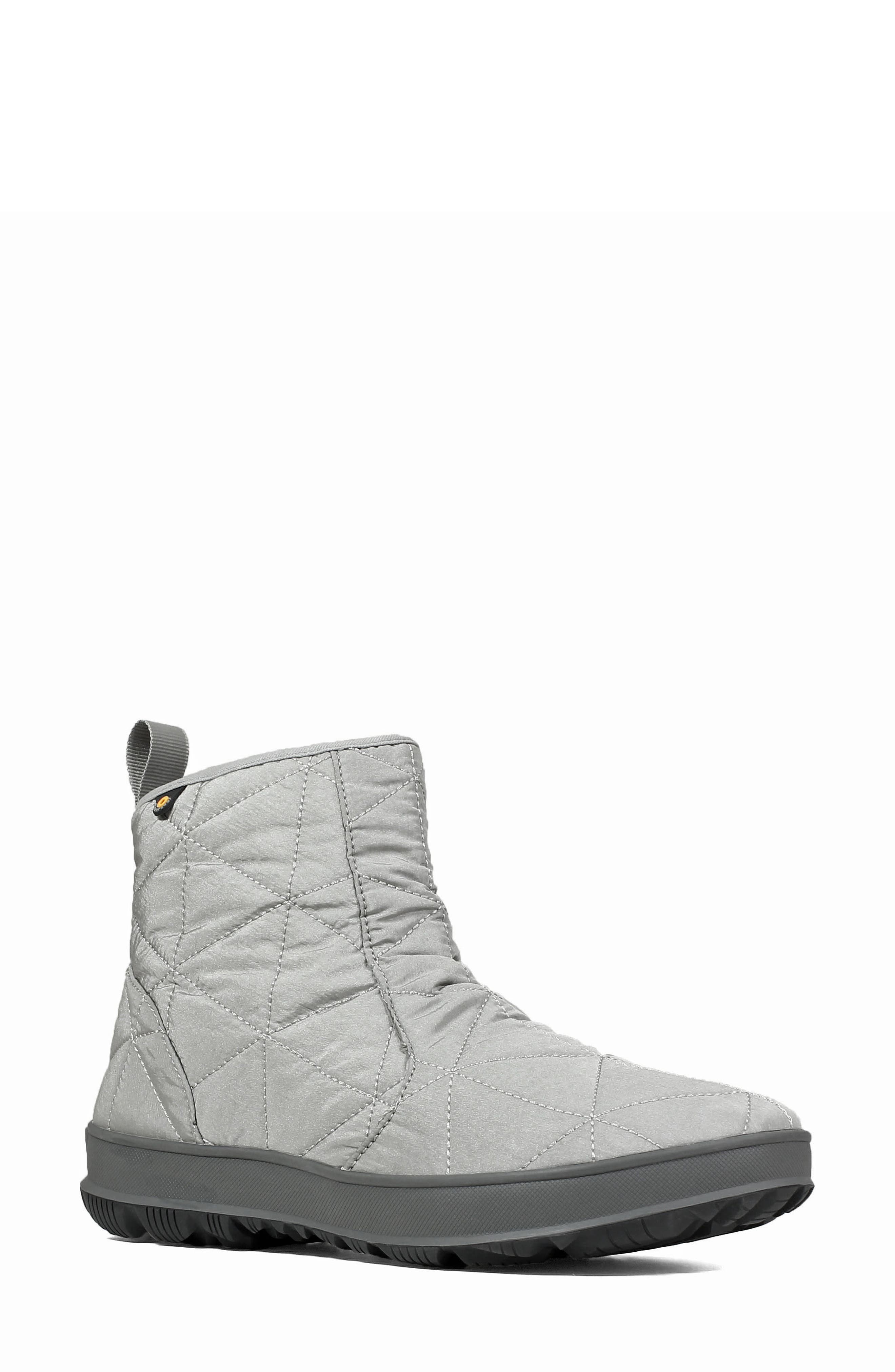 Bogs Snowday Waterproof Quilted Snow Boot, Grey