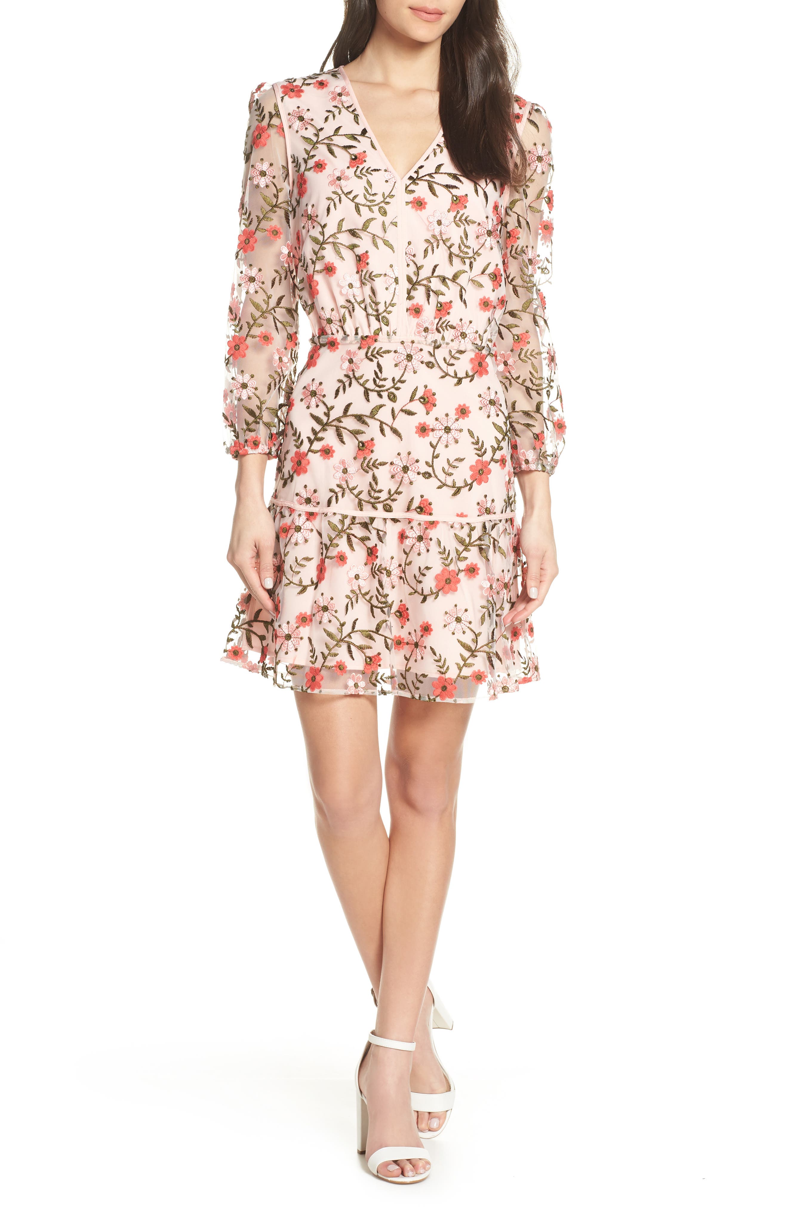 Sam Edelman Embroidered Floral Dress, Pink