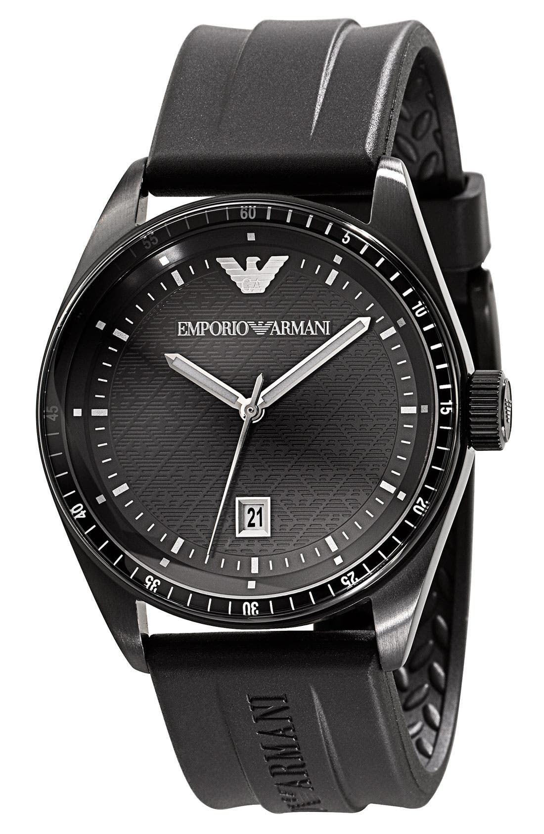 Emporio Armani Rubber Strap Watch Nordstrom