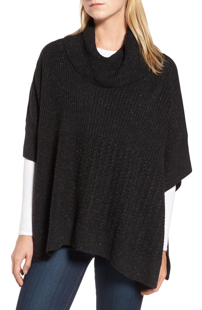 Caslon® Mixed Stitch Poncho Sweater (Regular & Petite) | Nordstrom