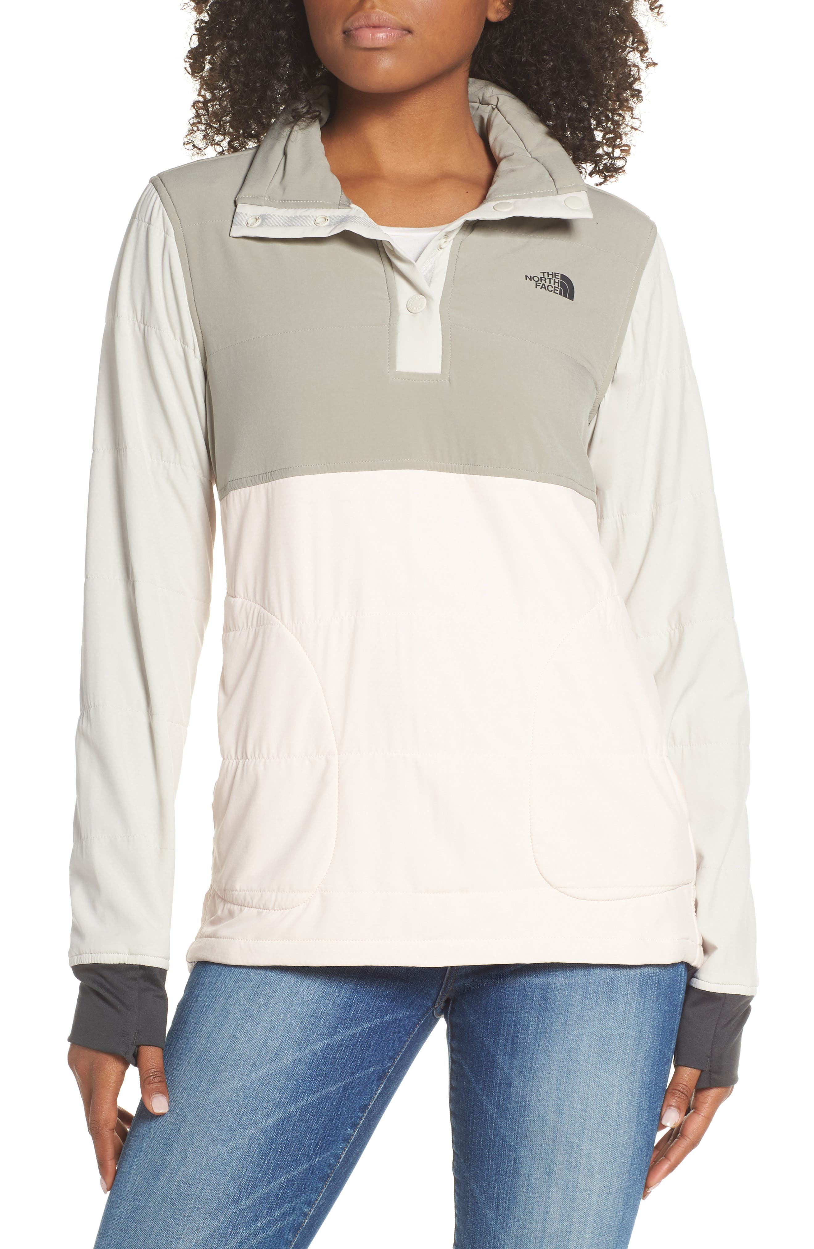 The North Face Mountain Insulated Snap Pullover Jacket, Pink