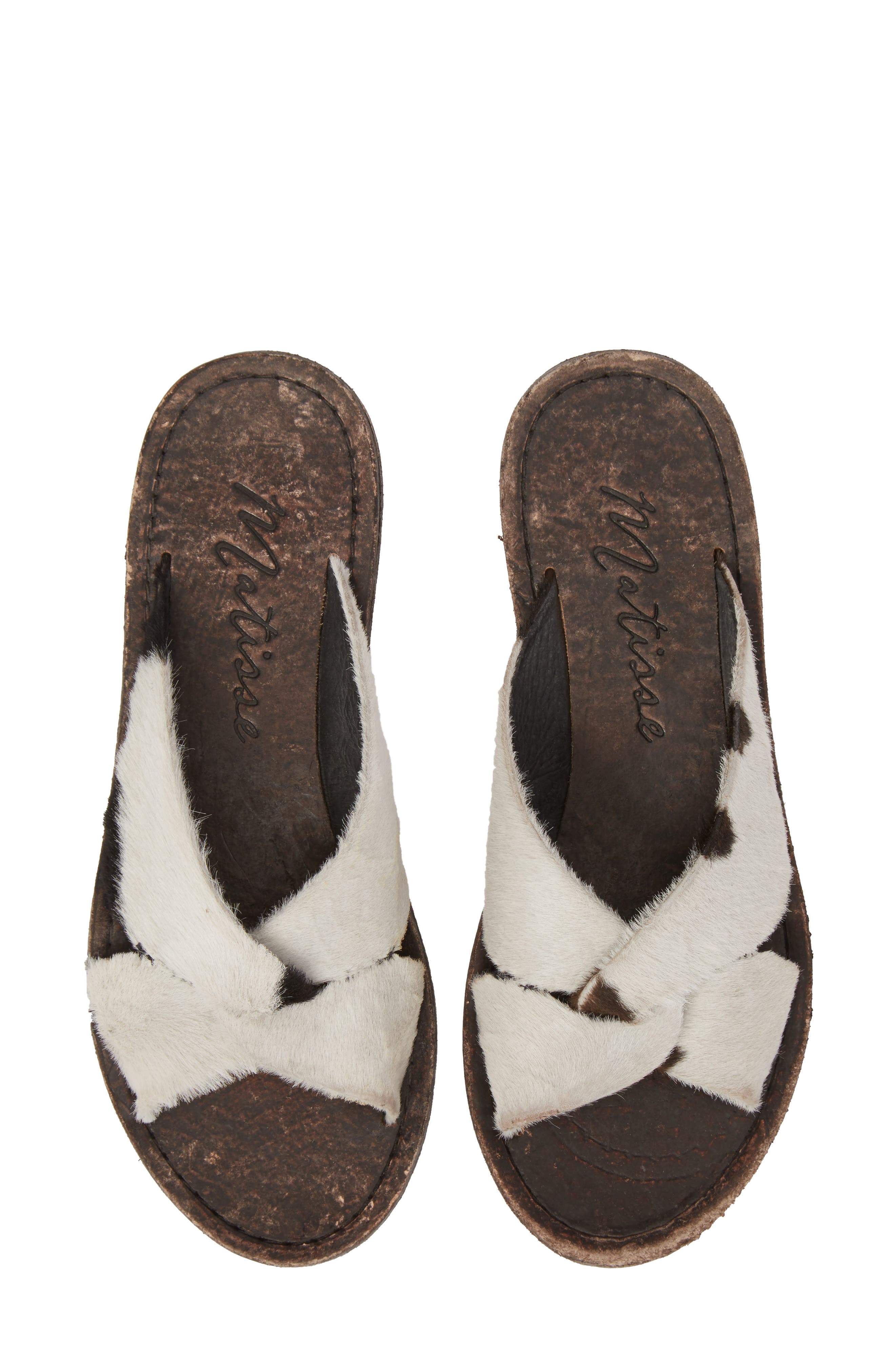 Matisse Alamosa Genuine Calf Hair Sandal, White