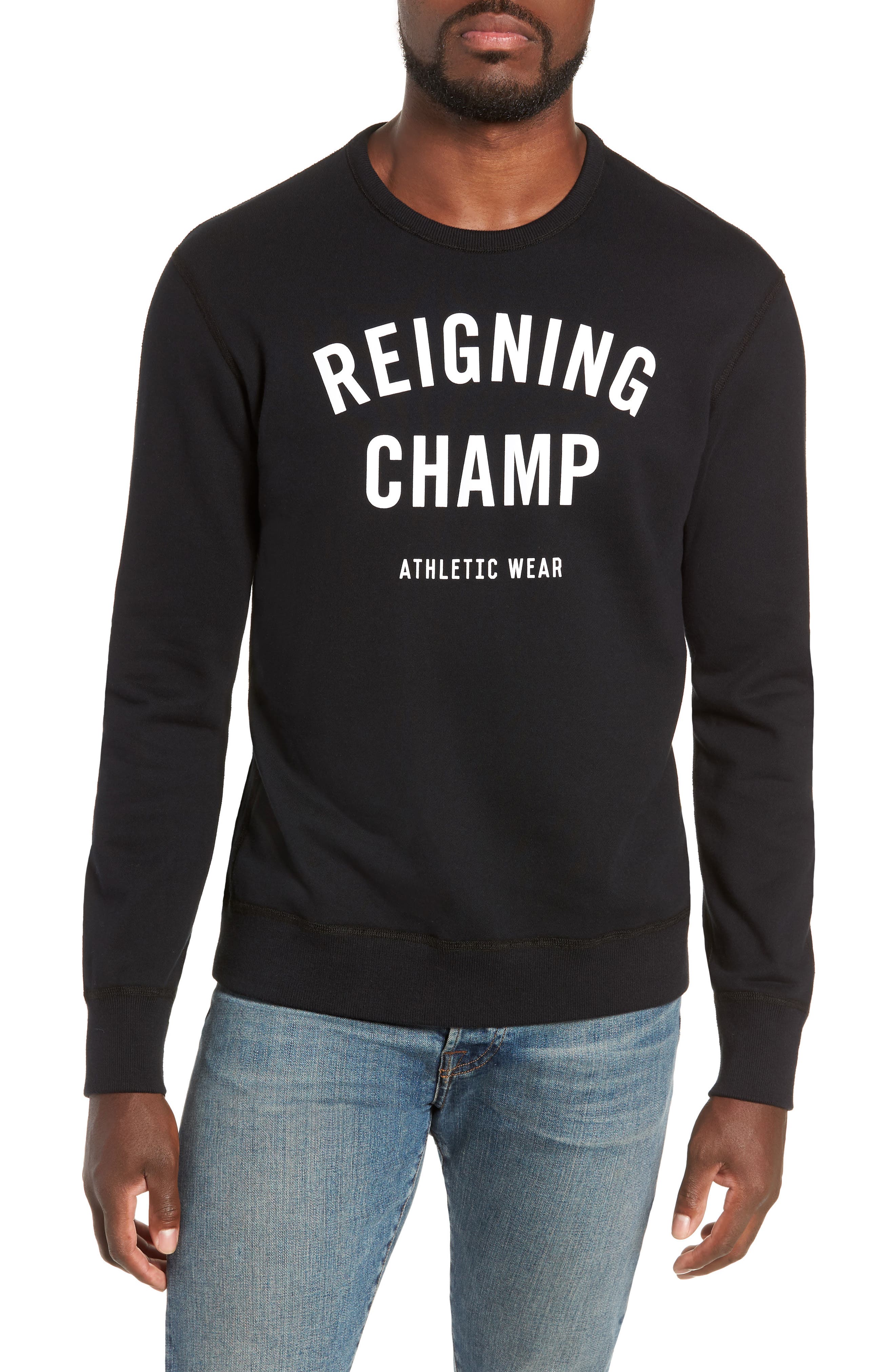 Reigning Champ Gym Logo Sweatshirt, Black