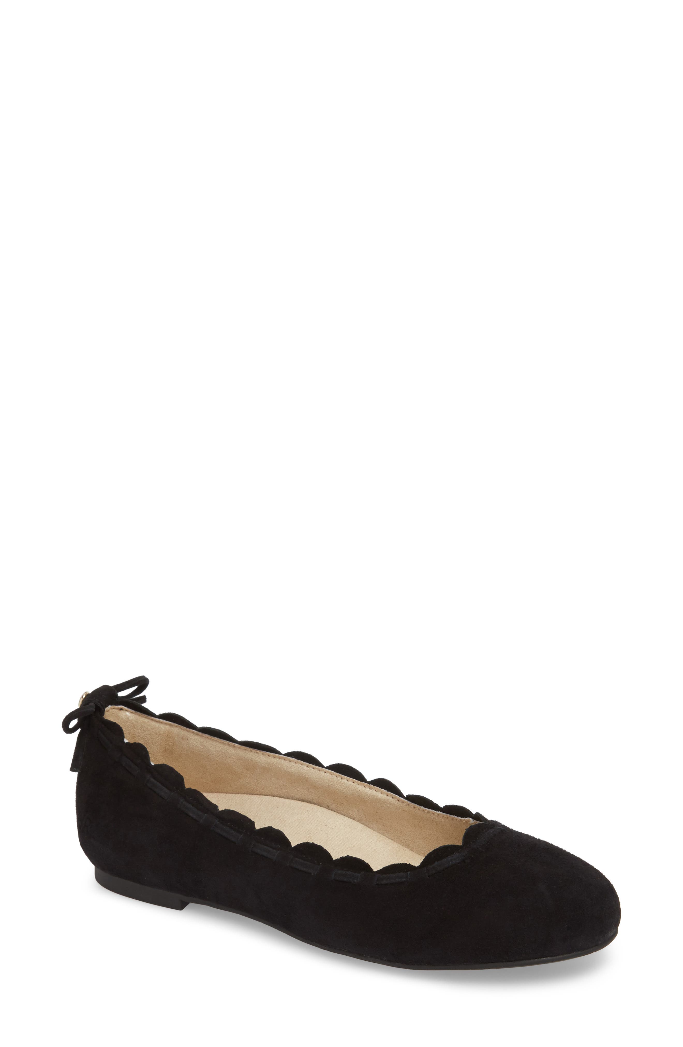 Jack Rogers Lucie Ii Scalloped Flat, Black