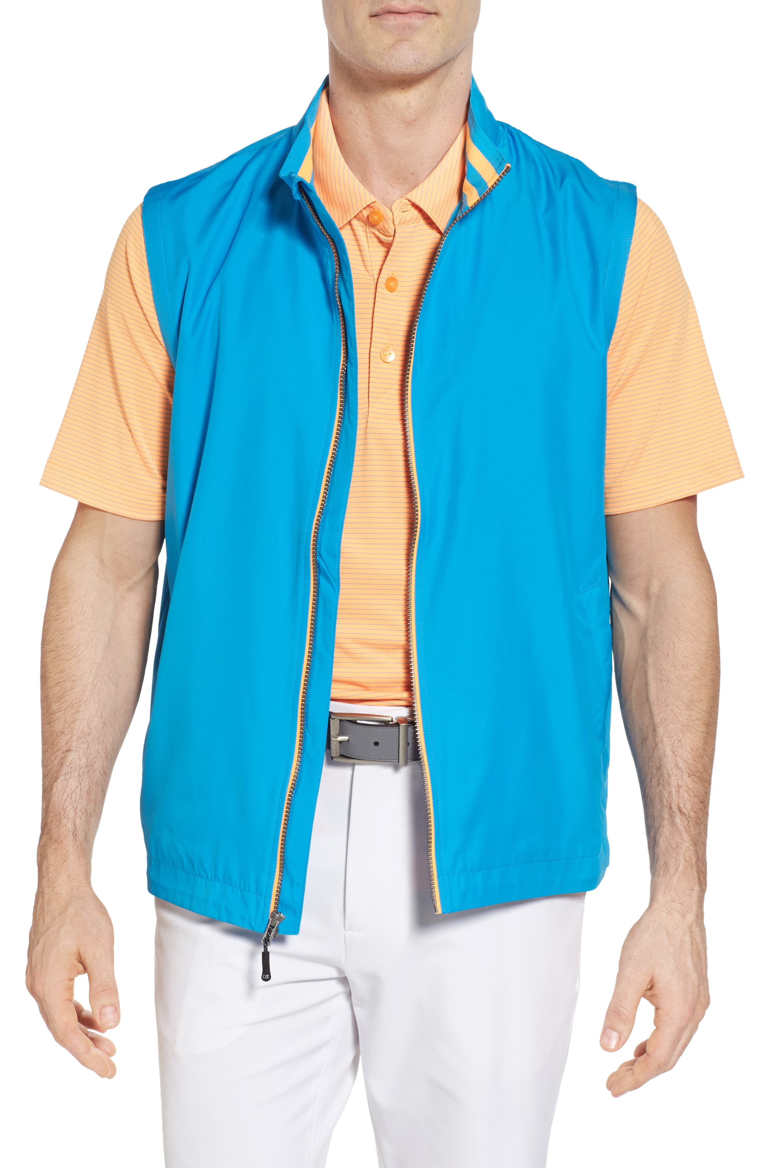 Cutter & Buck Nine Iron Drytec Zip Vest, Blue