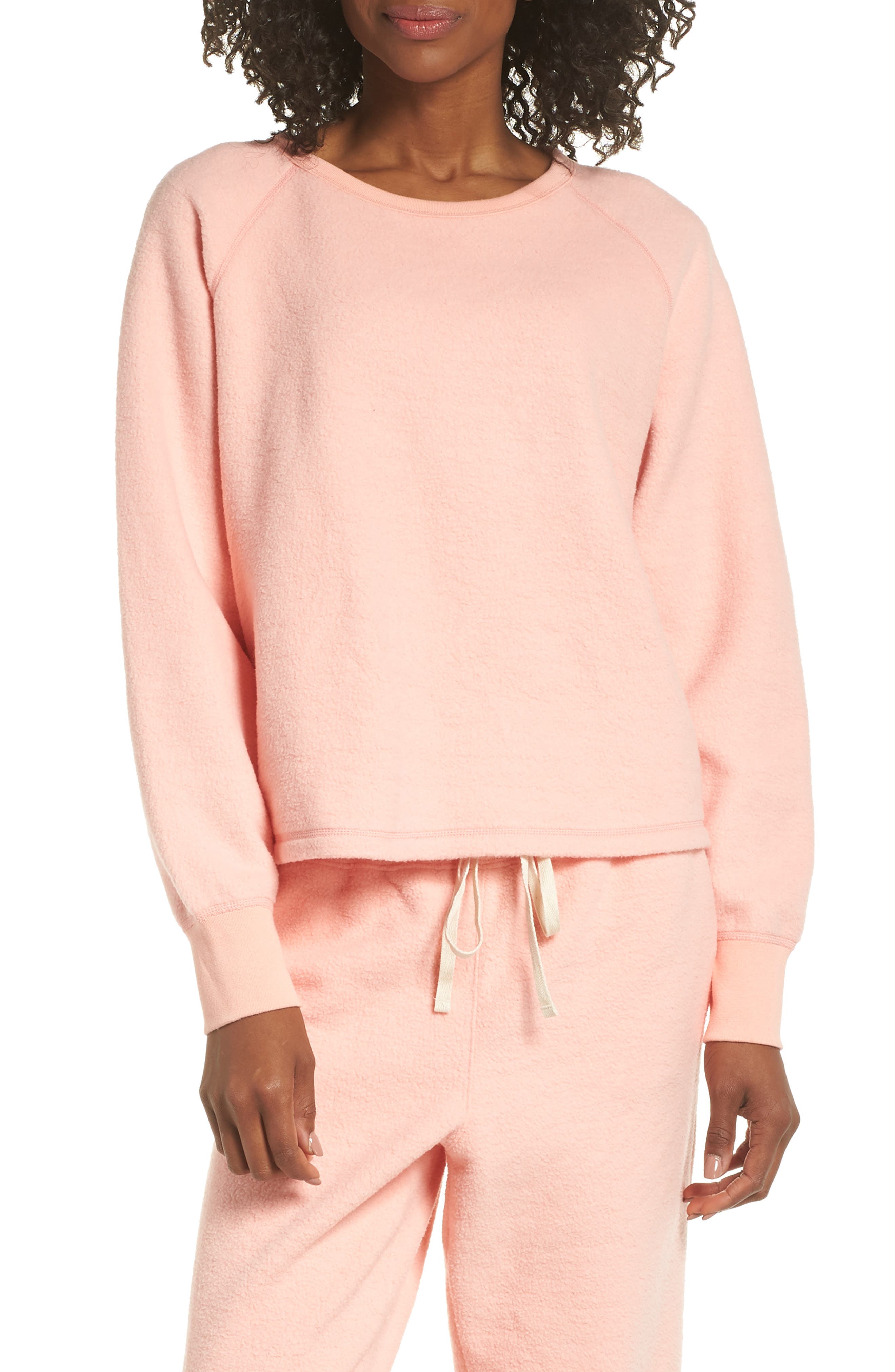 Madewell Fleece Pajama Sweatshirt, Pink