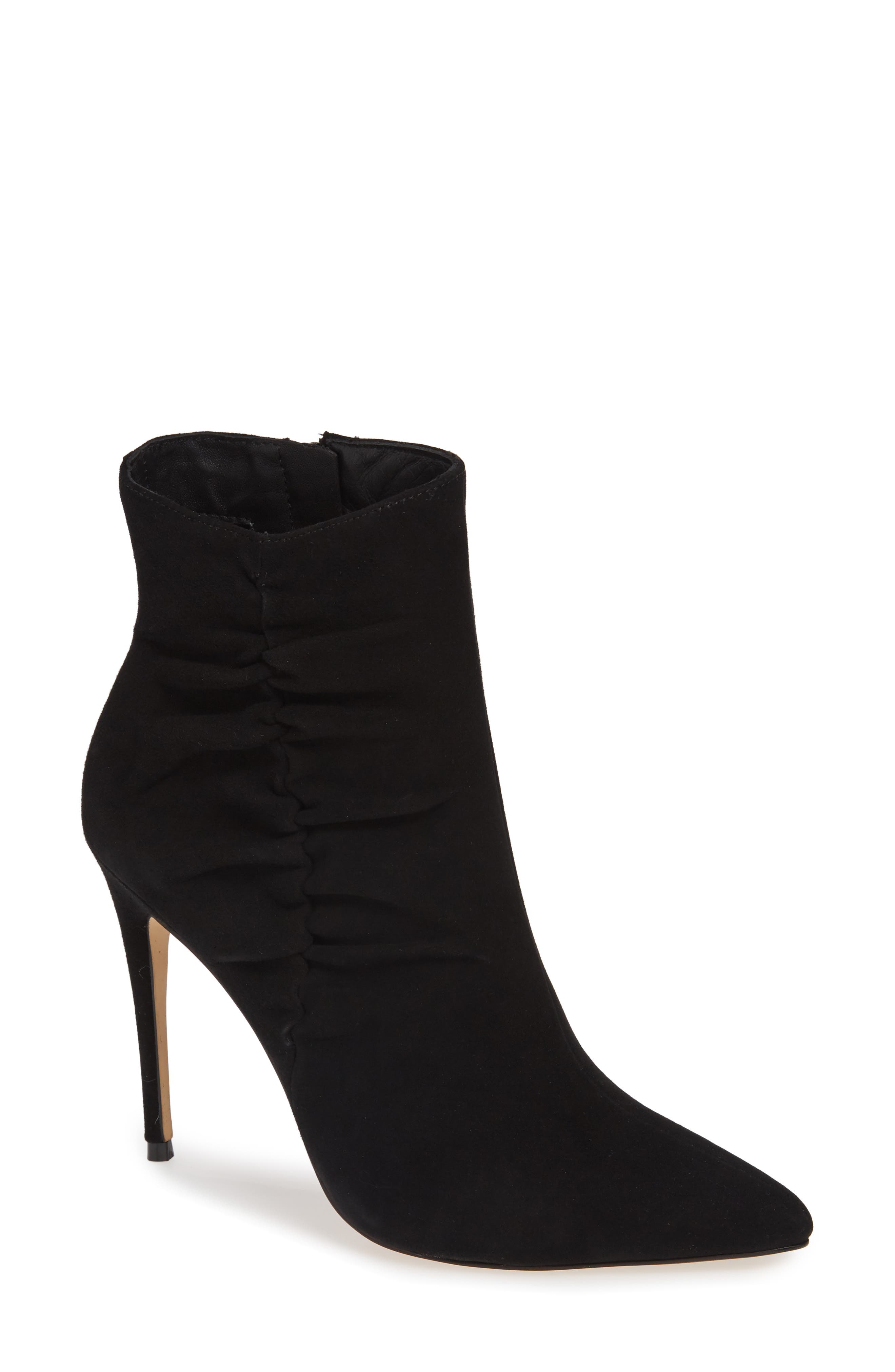 Something Navy Arianna Ruched Bootie- Black
