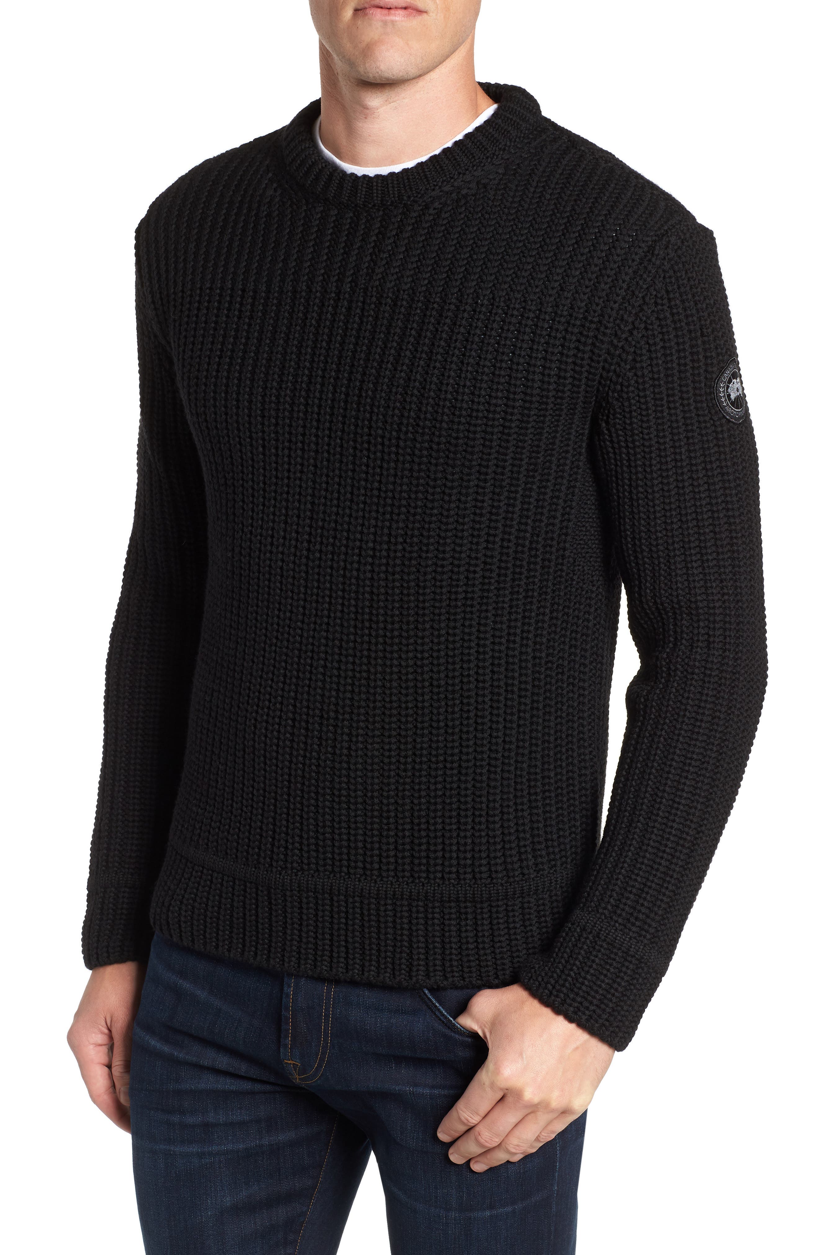 Canada Goose Galloway Regular Fit Merino Wool Sweater, Black