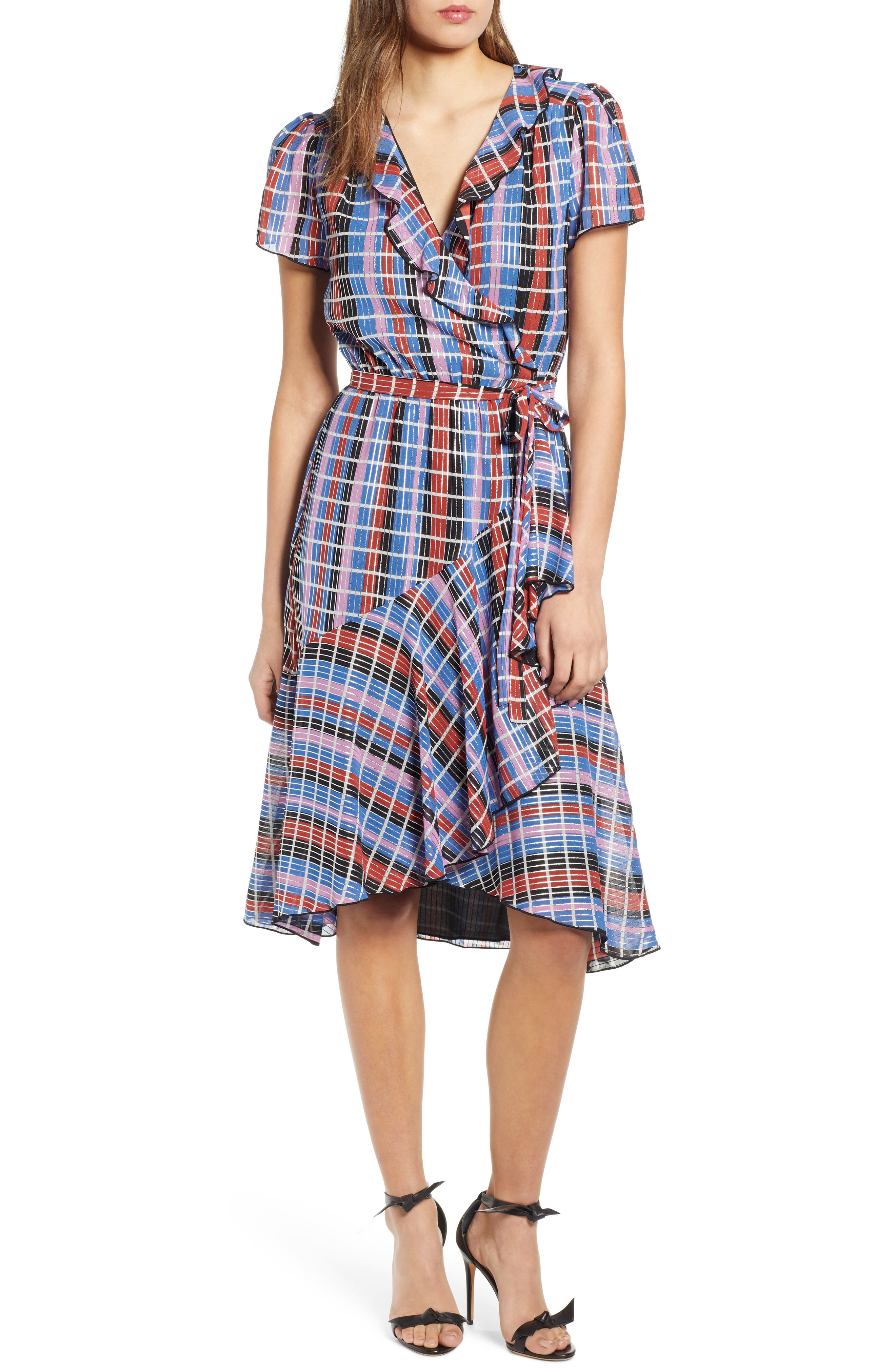 Wayf Sutton Wrap Dress, Blue