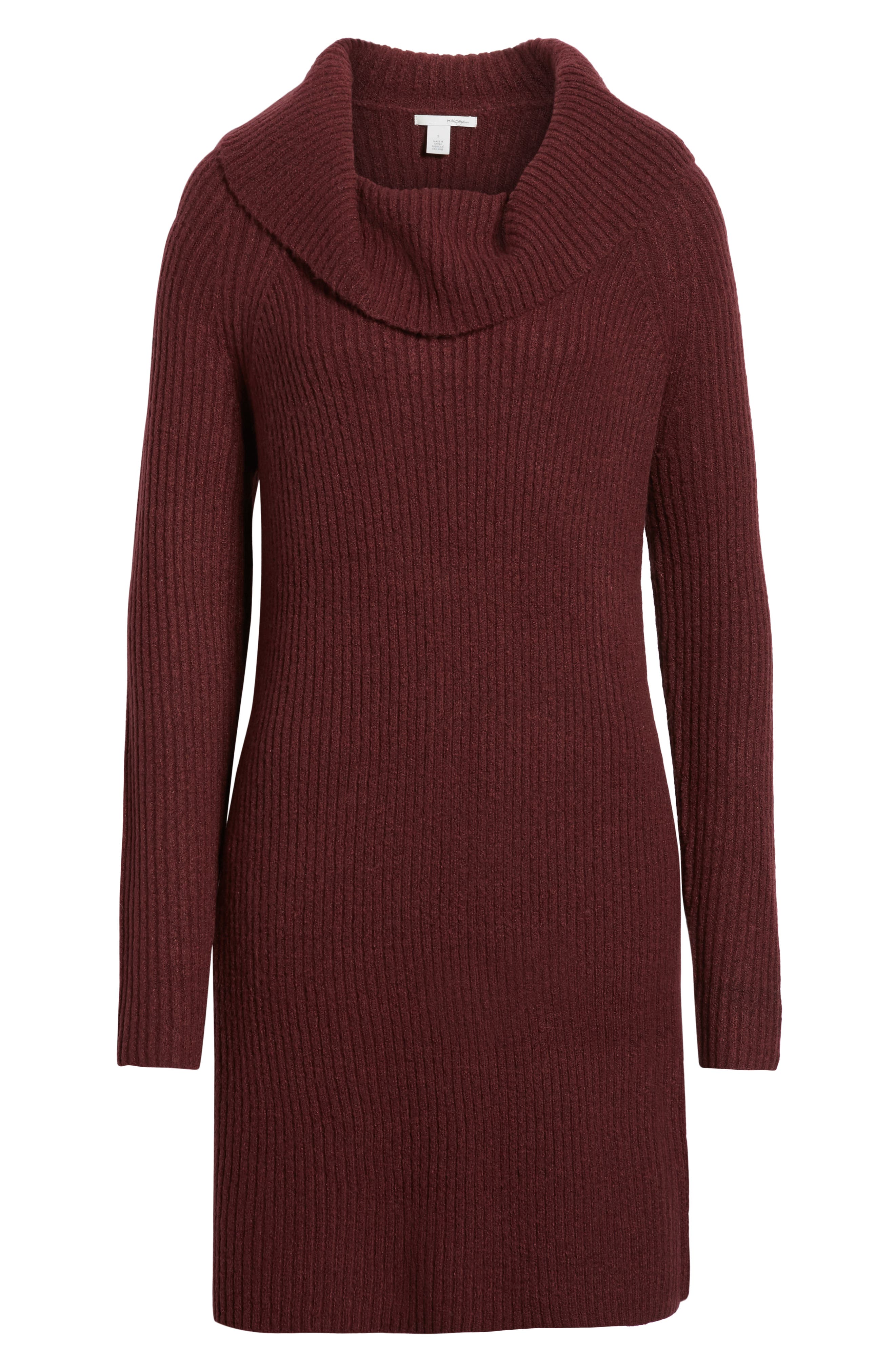 Halogen Cowl Neck Sweater Dress, Burgundy