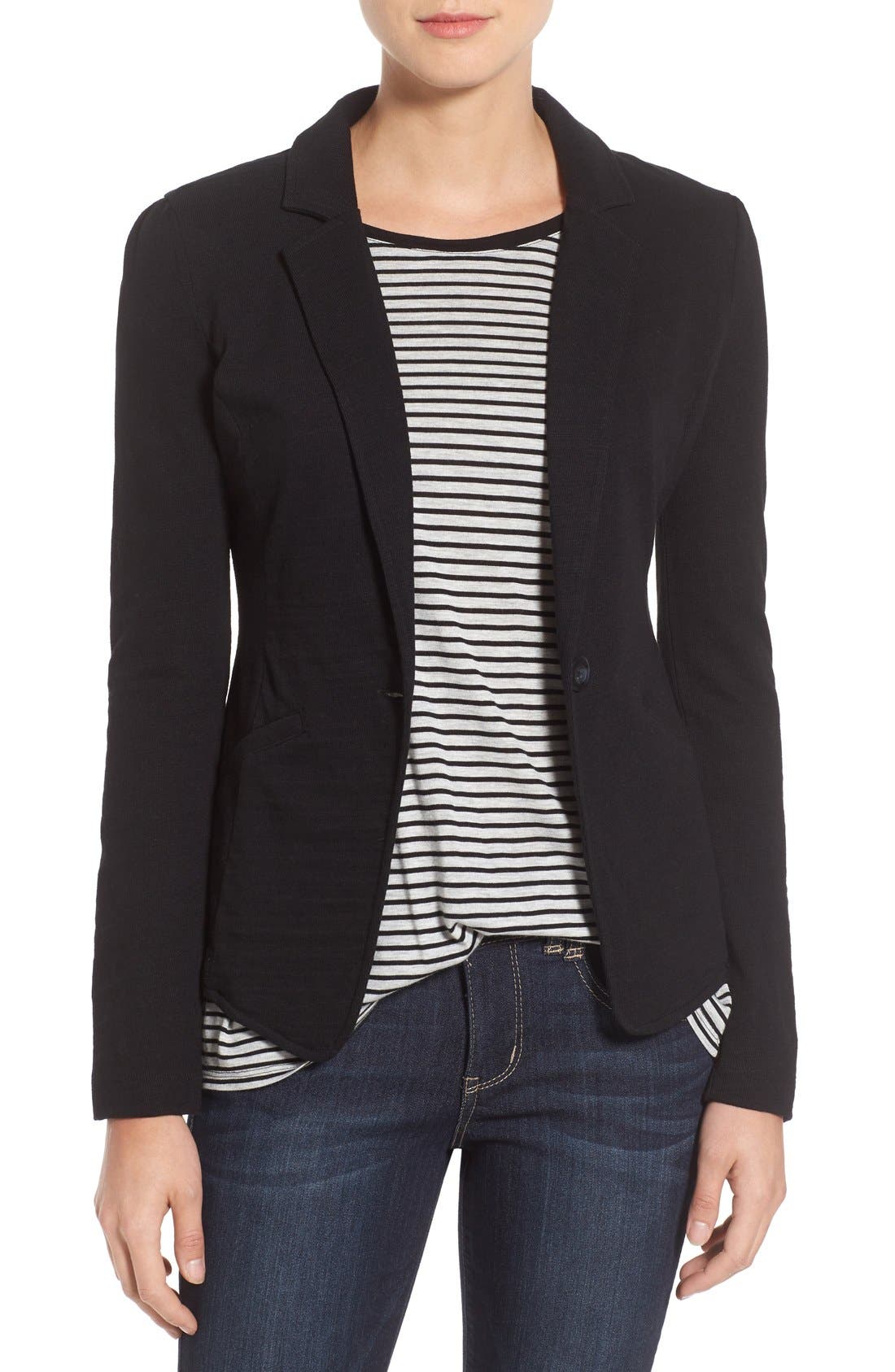 Knit One-Button Blazer | Nordstrom