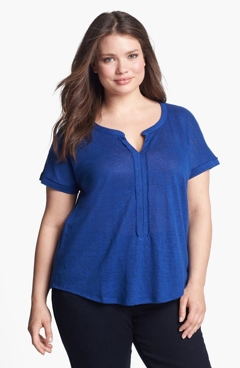 Lucky Brand 'April' Linen Top (Plus Size) | Nordstrom