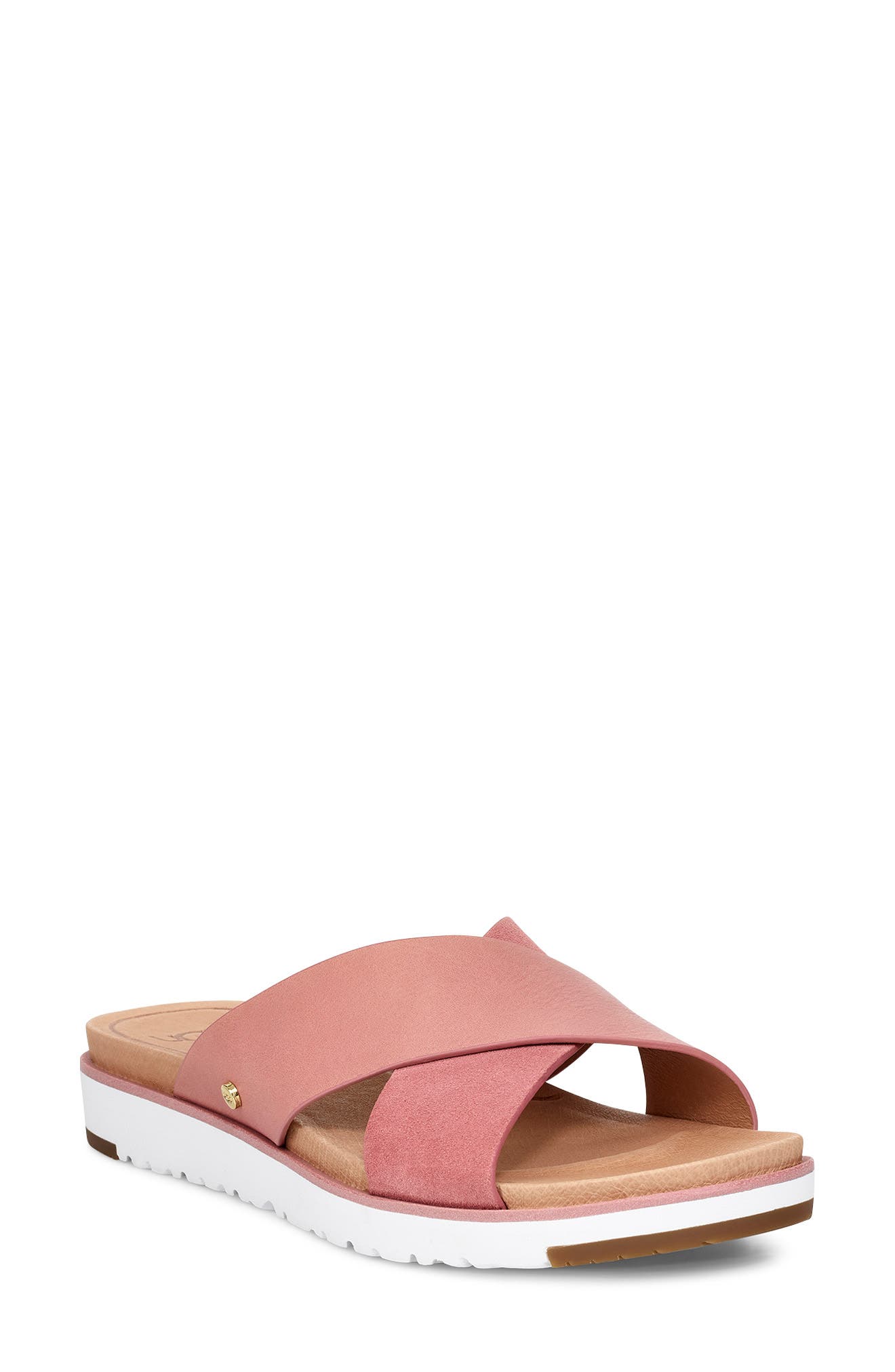 UGG<SUP>Â®</SUP> 'Kari' Sandal, Main, color, PINK DAWN LEATHER