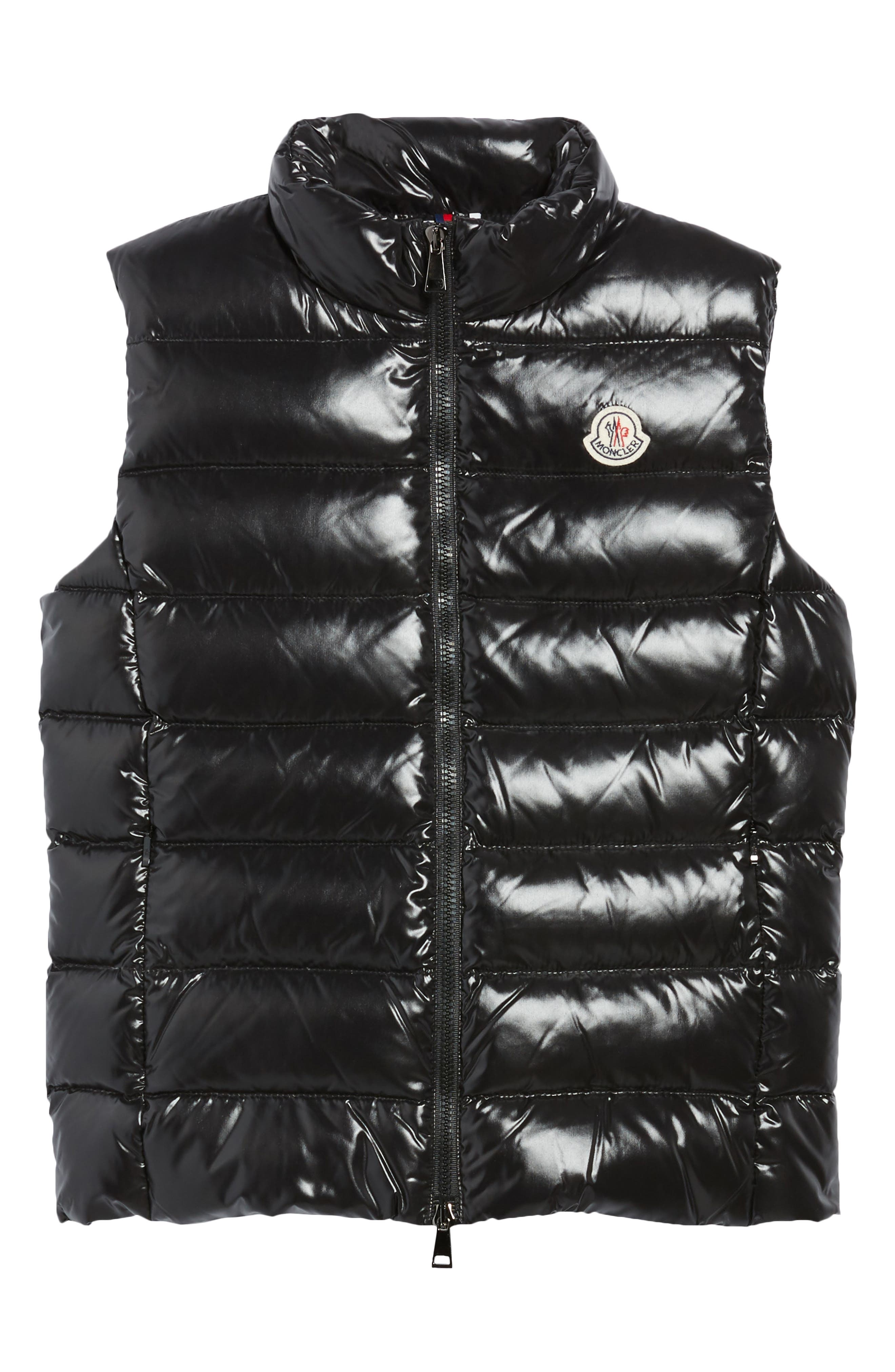 Moncler Ghany Water Resistant Shiny Nylon Down Puffer Vest