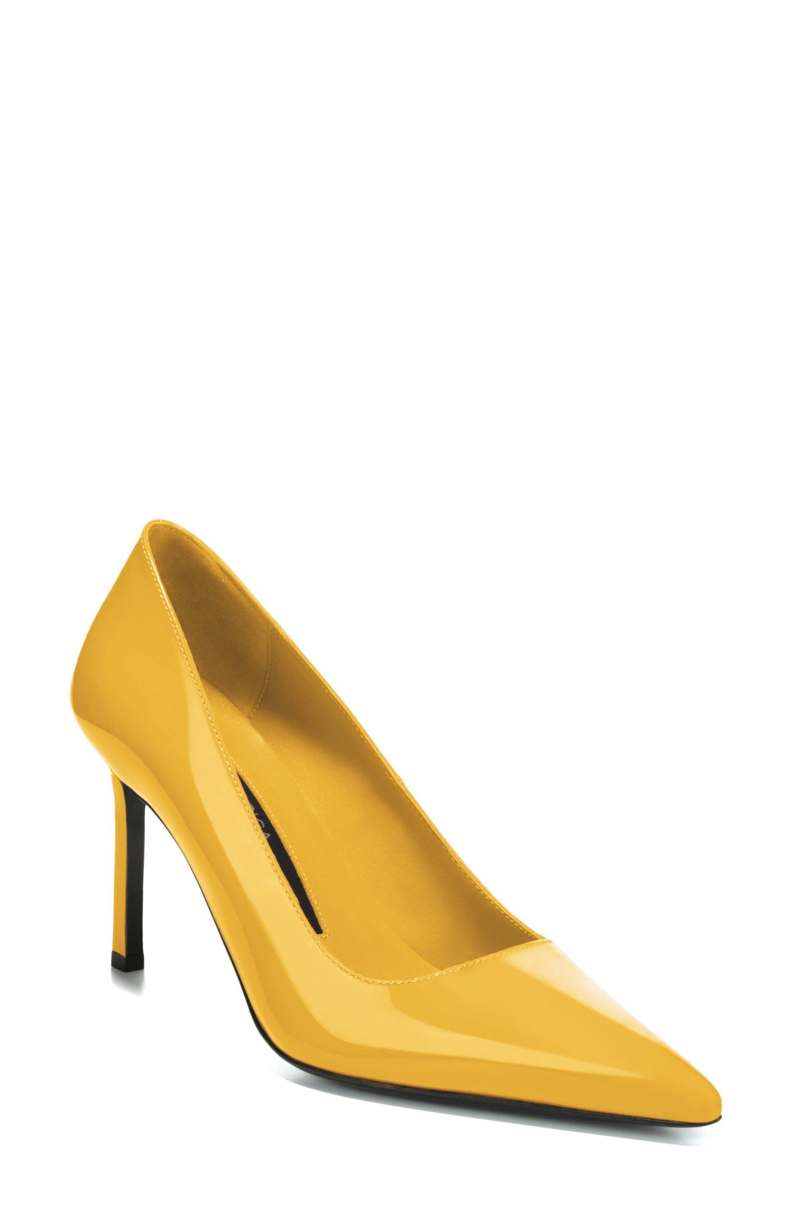 Nikole Pointy Toe Pump, Main, color, MARIGOLD PATENT LEATHER