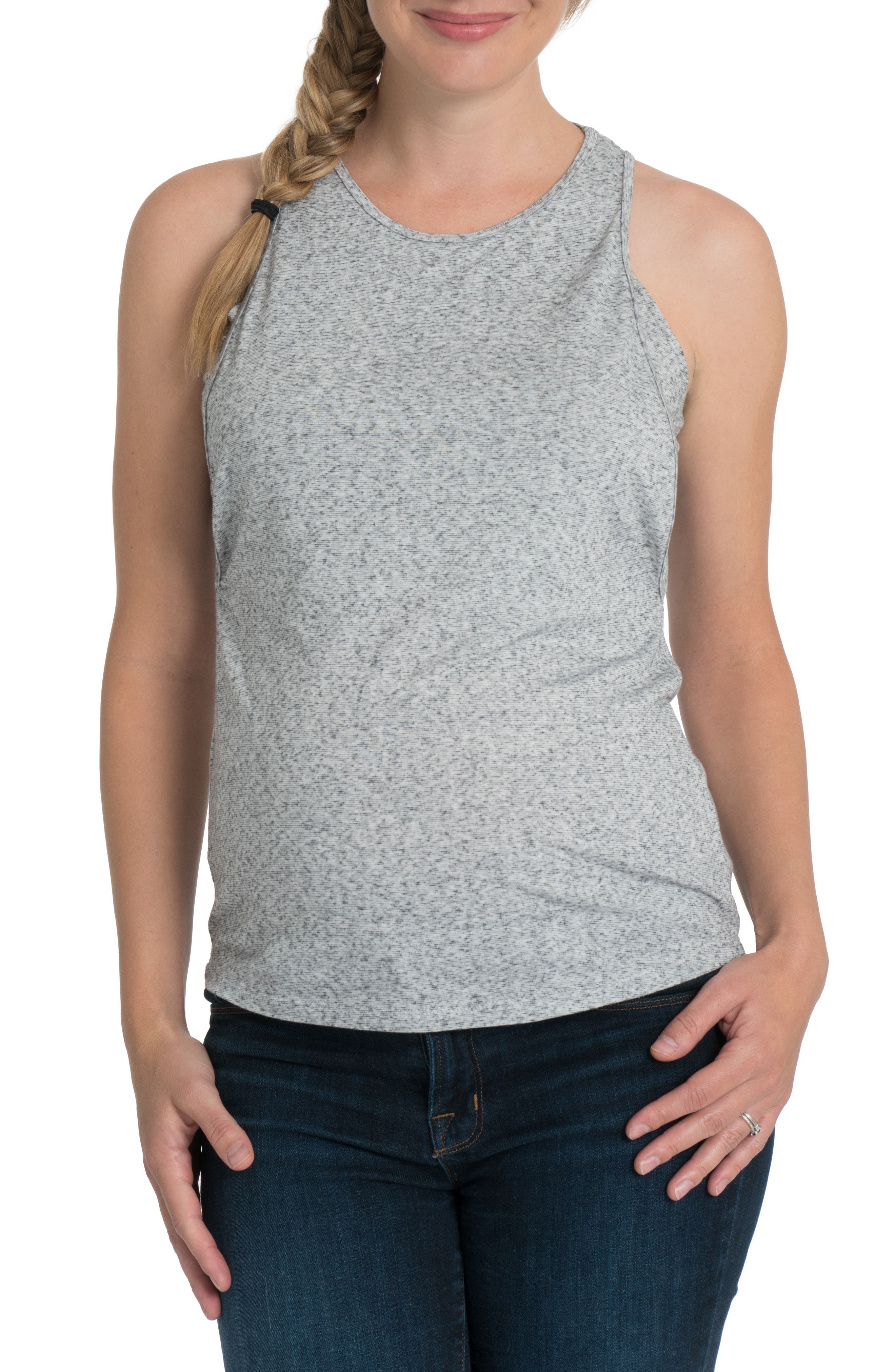Bun Maternity Active Racer Maternity/nursing Tank, Grey