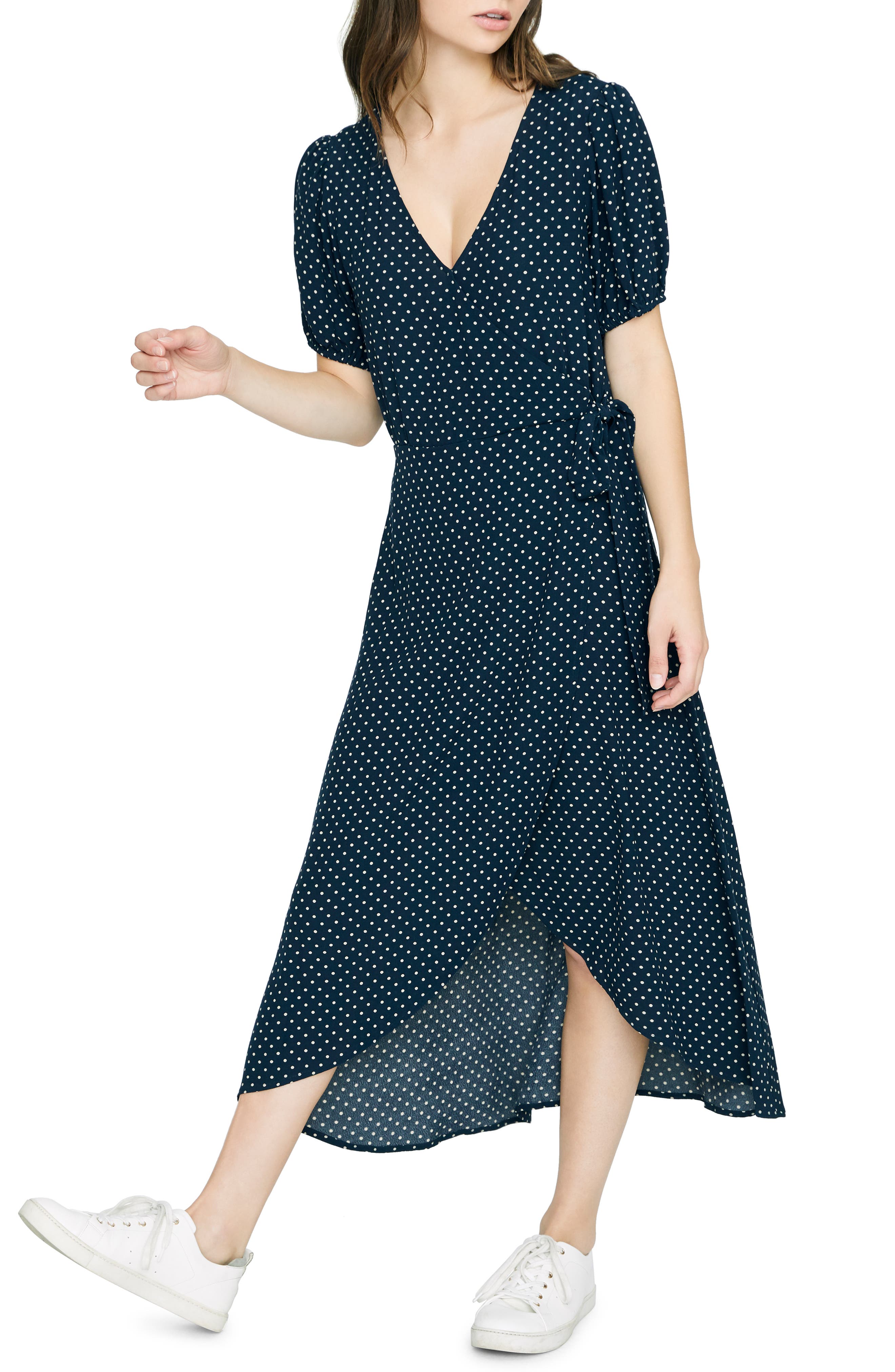 Sanctuary Meadow Wrap Midi Dress, Blue