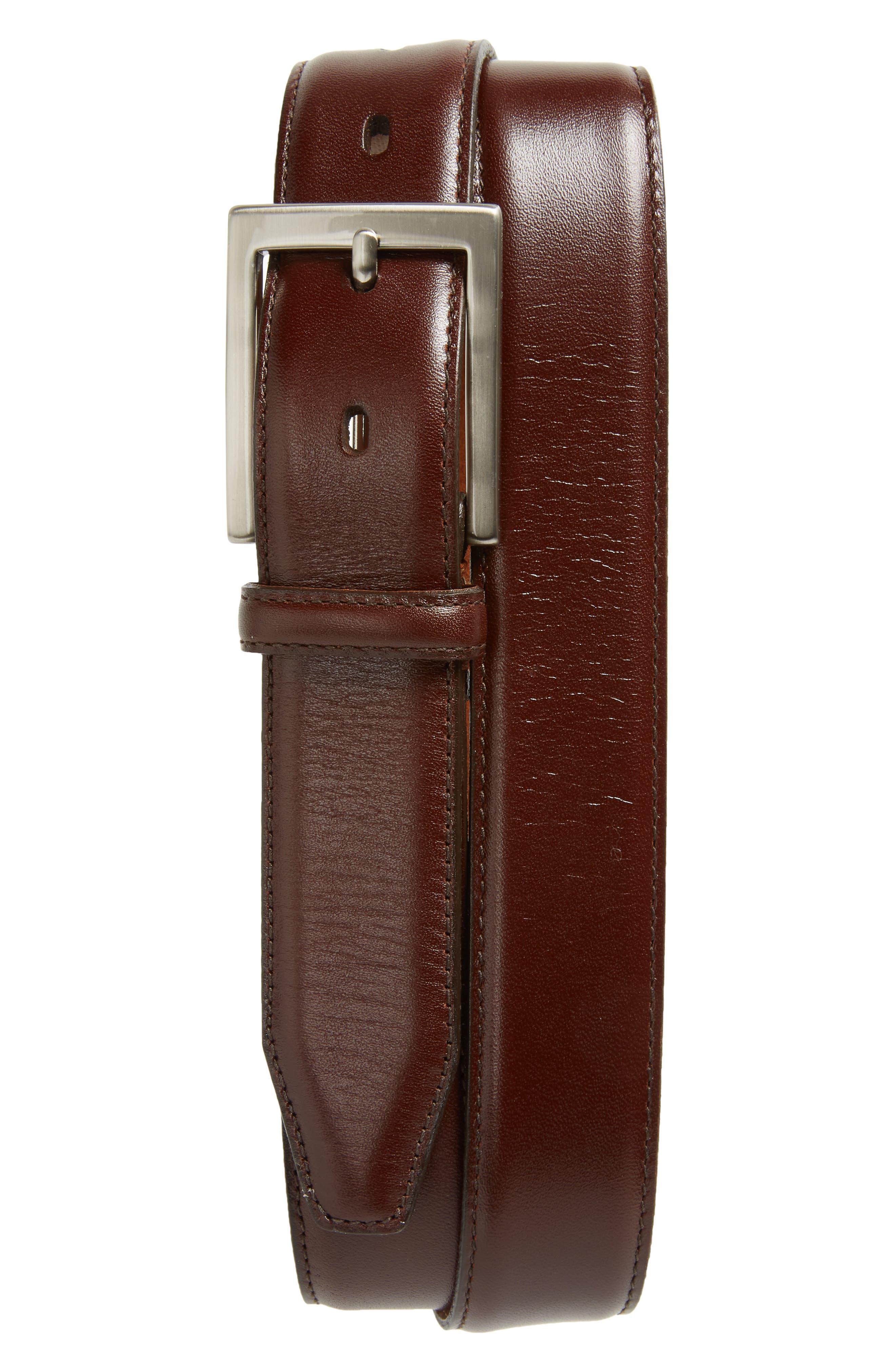 Johnston & Murphy Calfskin Belt, Brown