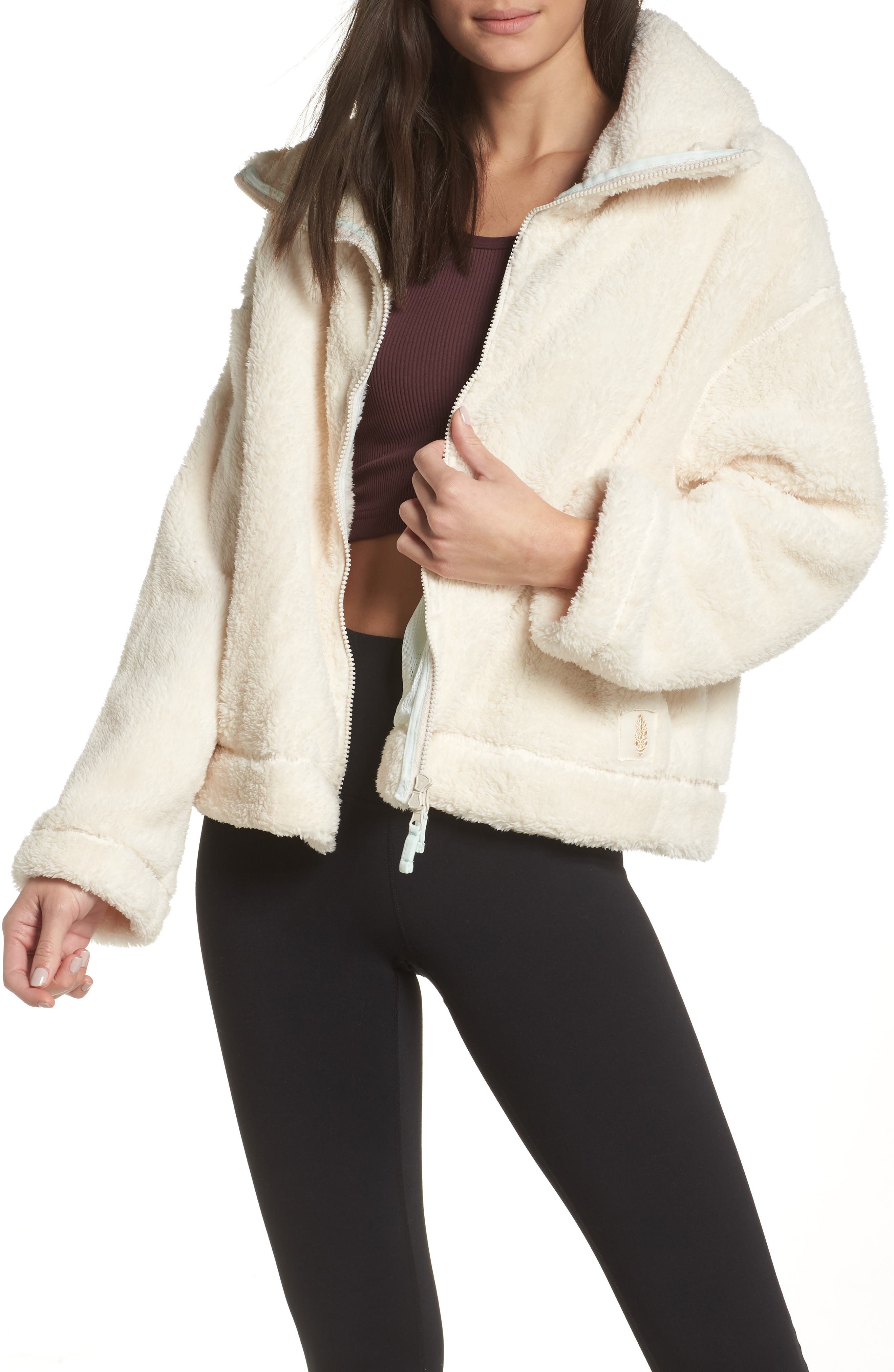 Free People Dazed Fleece Jacket, White