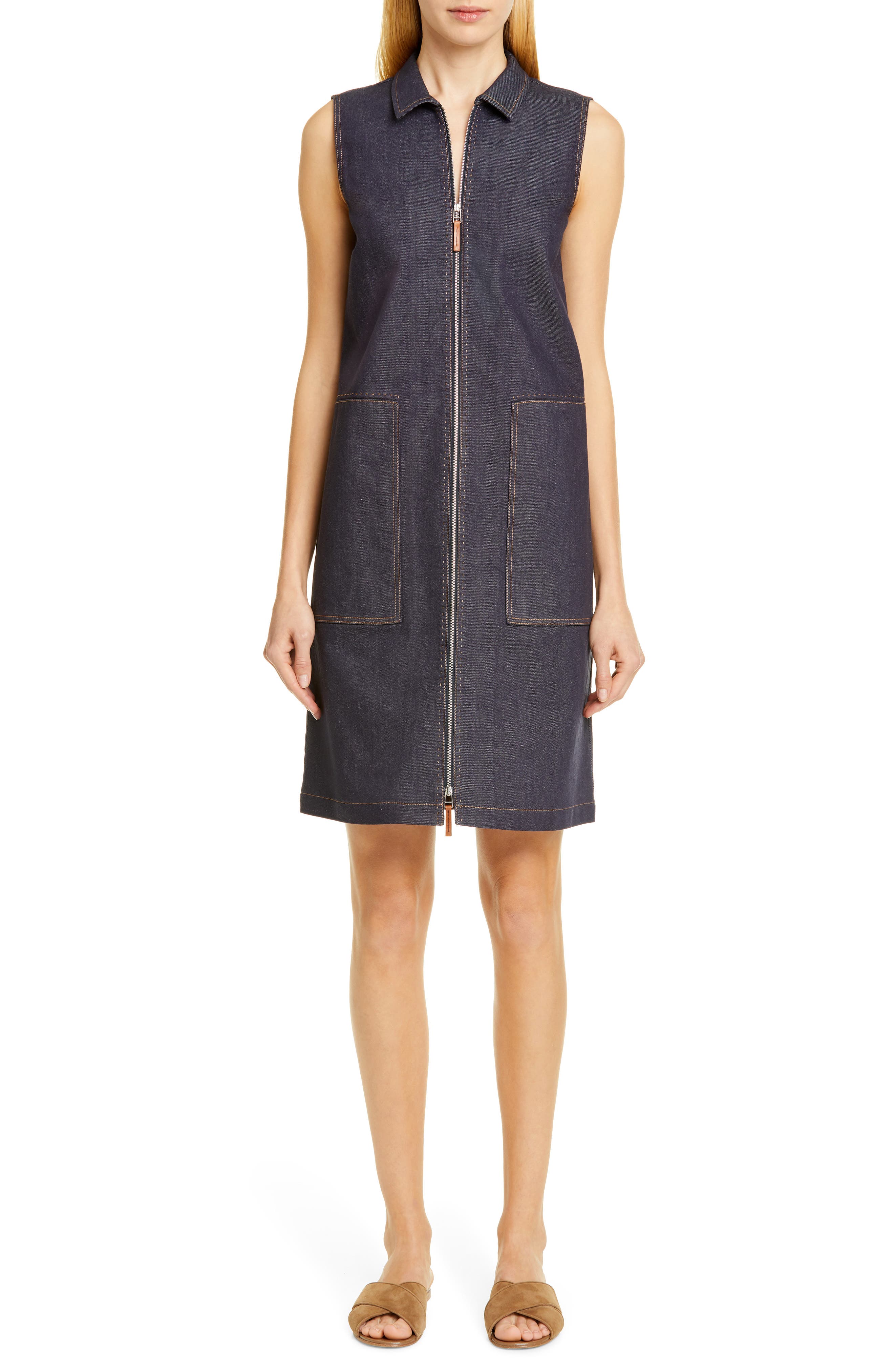 Lafayette 148 New York Theodore Denim Dress, Blue