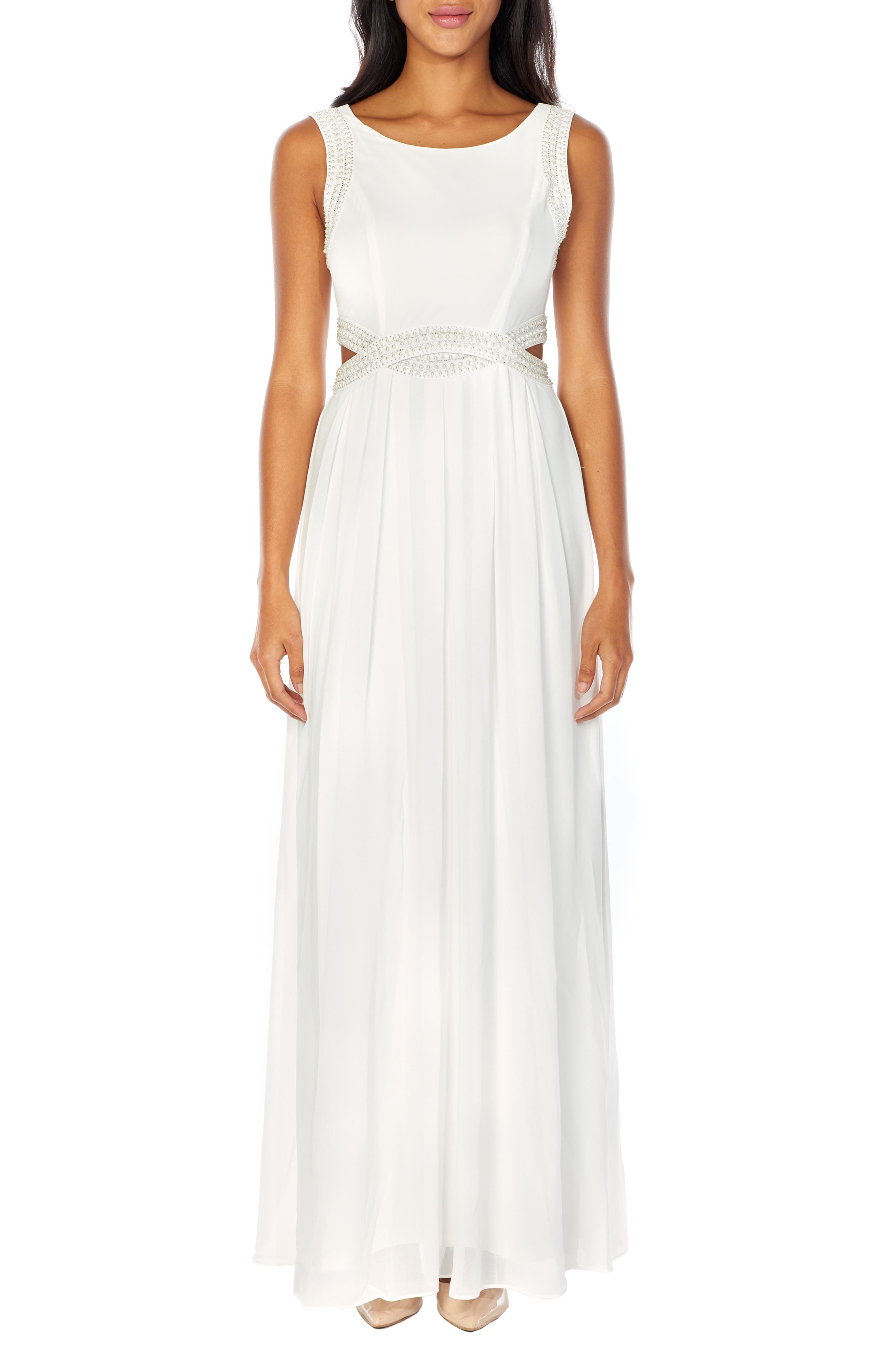Tfnc Malaga Sleeveless Gown, White