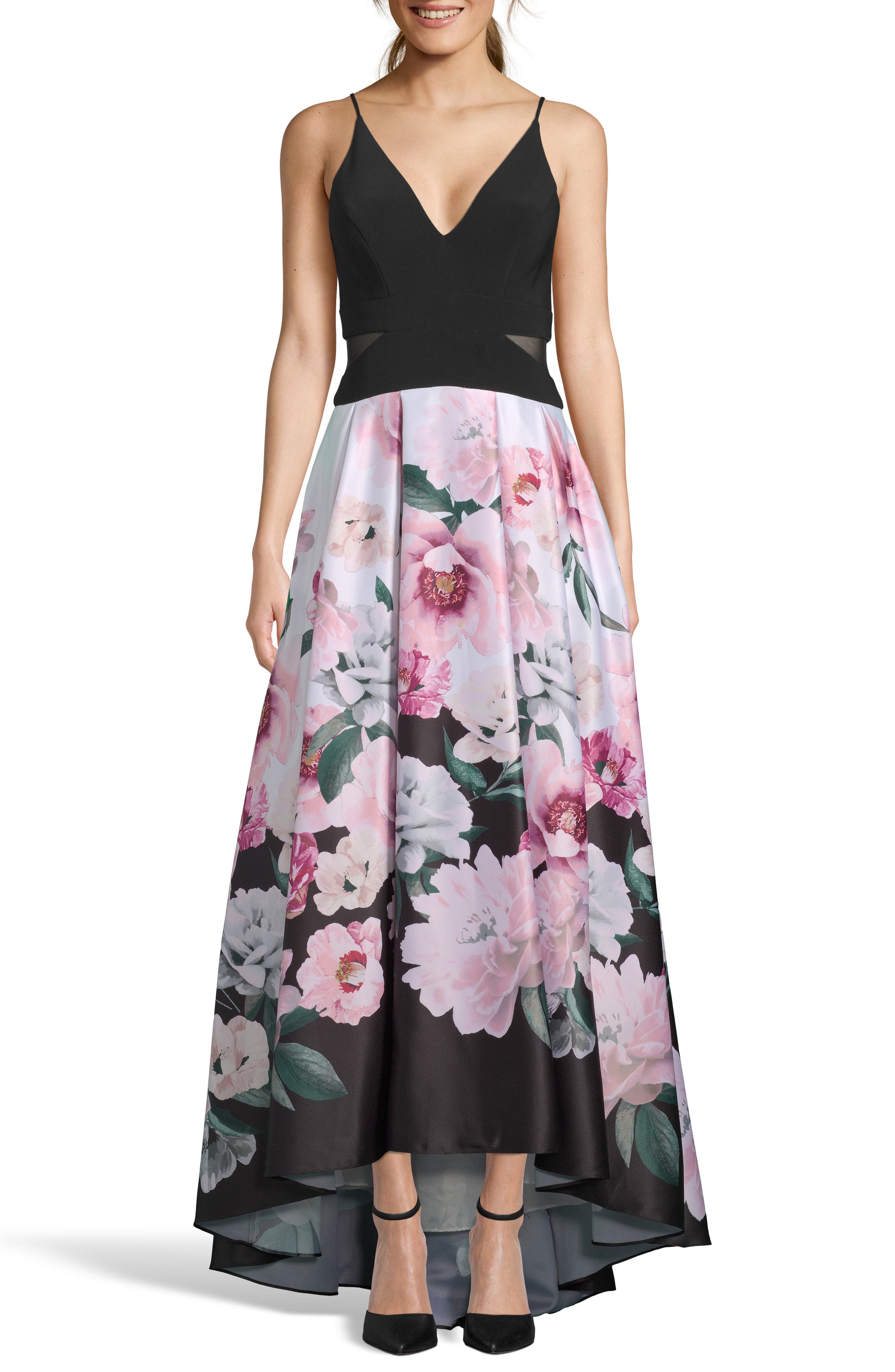 Xscape High/low Evening Dress, Black